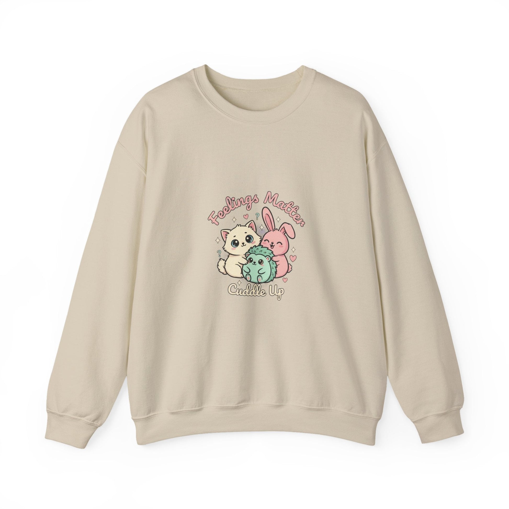 Felpa Girocollo Kawaii Critters Emotivi | Tiny Animals Big Feelings – Arte Pastello Animaletti - AKYCO