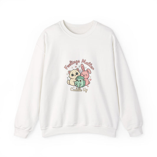 Felpa Girocollo Kawaii Critters Emotivi | Tiny Animals Big Feelings – Arte Pastello Animaletti - AKYCO