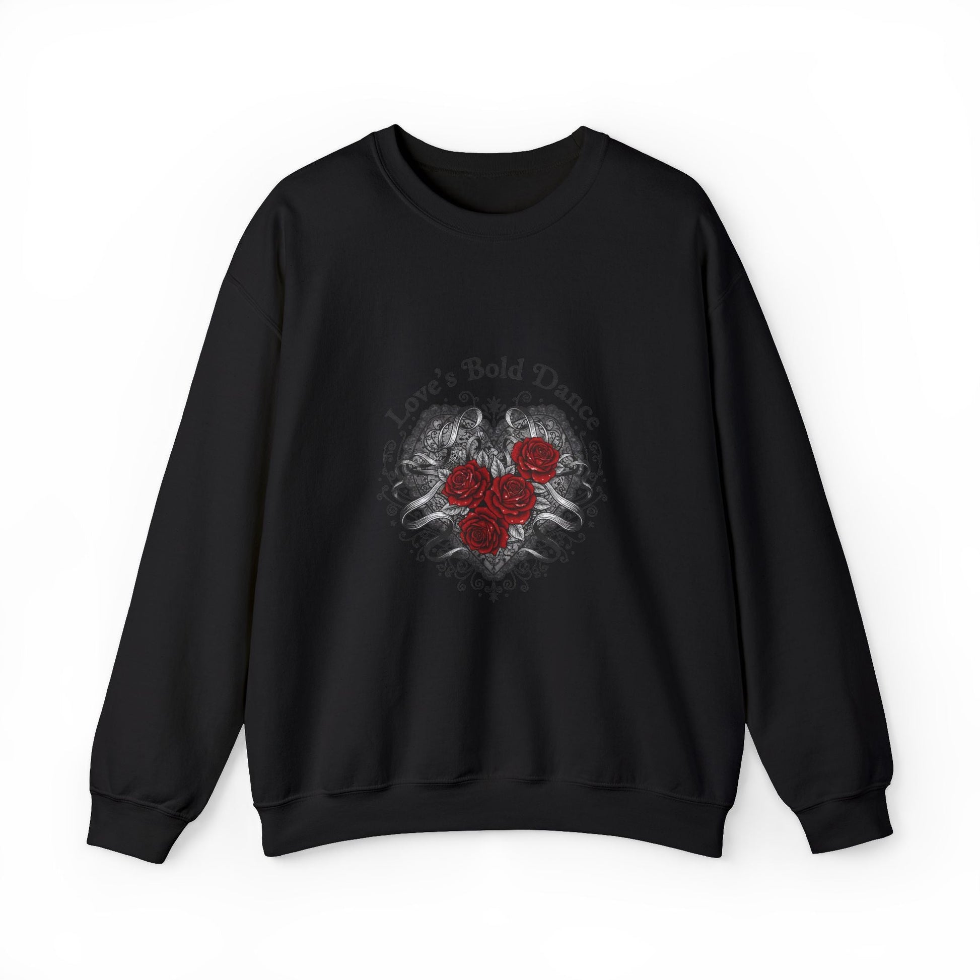 Gothic Romance Heart Crewneck Sweatshirt | 80s Nostalgia, New Romantic - AKYCO