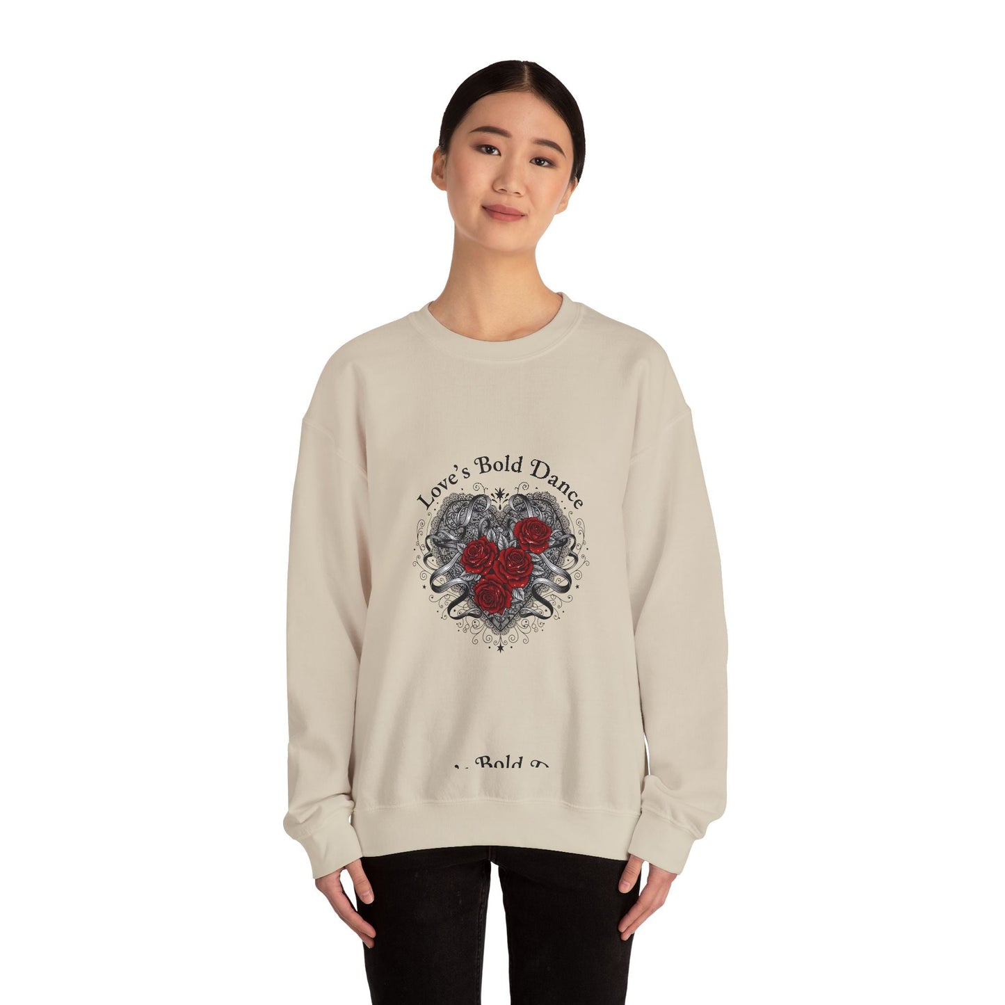 Gothic Romance Heart Crewneck Sweatshirt | 80s Nostalgia, New Romantic - AKYCO