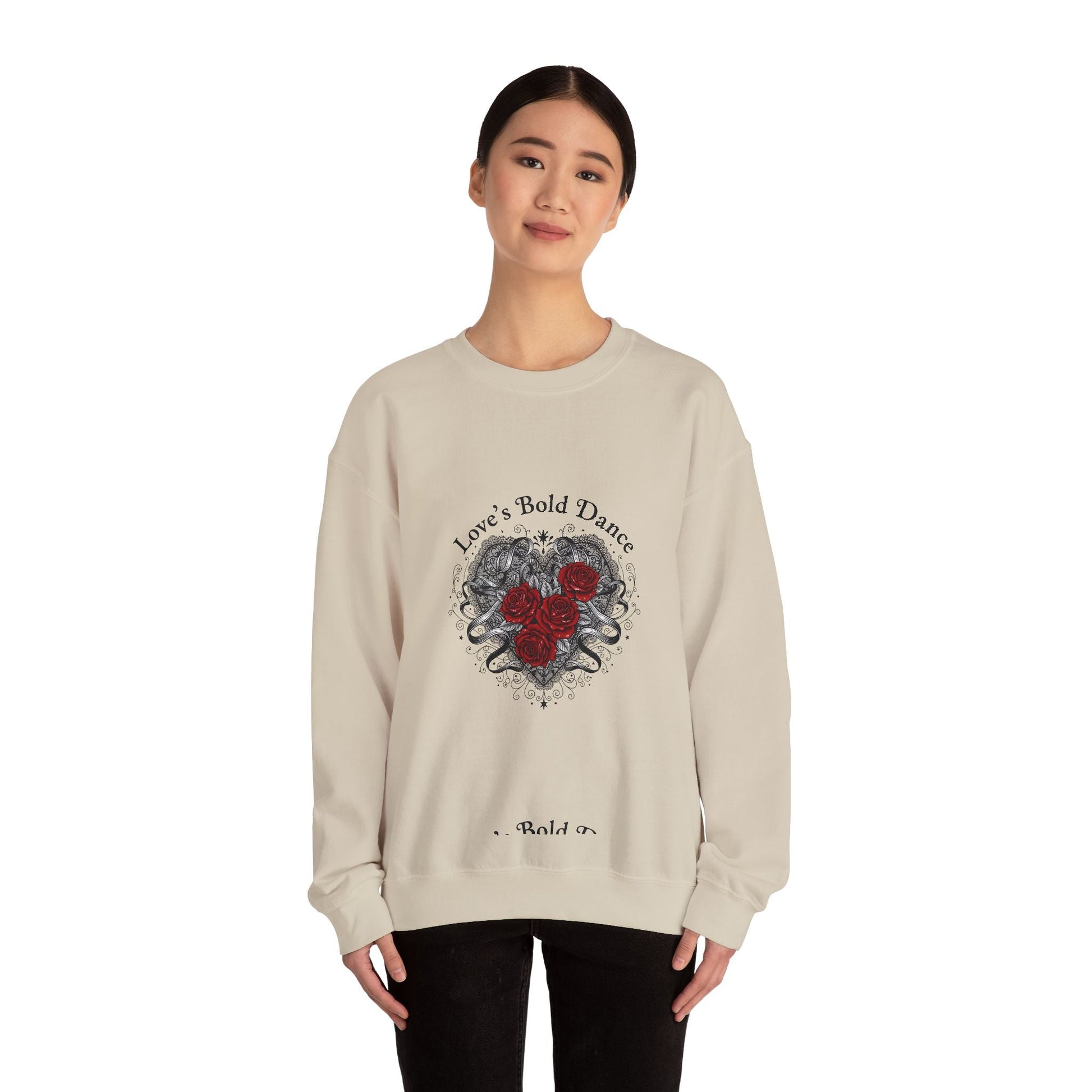 Gothic Romance Heart Crewneck Sweatshirt | 80s Nostalgia, New Romantic - AKYCO