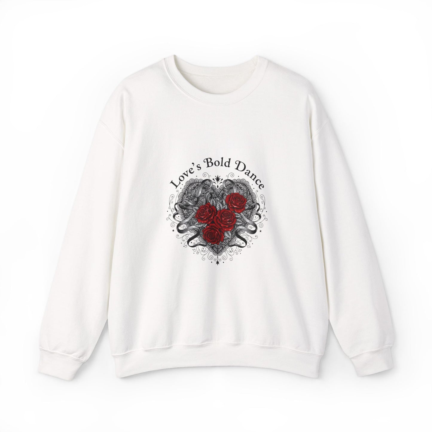 Gothic Romance Heart Crewneck Sweatshirt | 80s Nostalgia, New Romantic - AKYCO