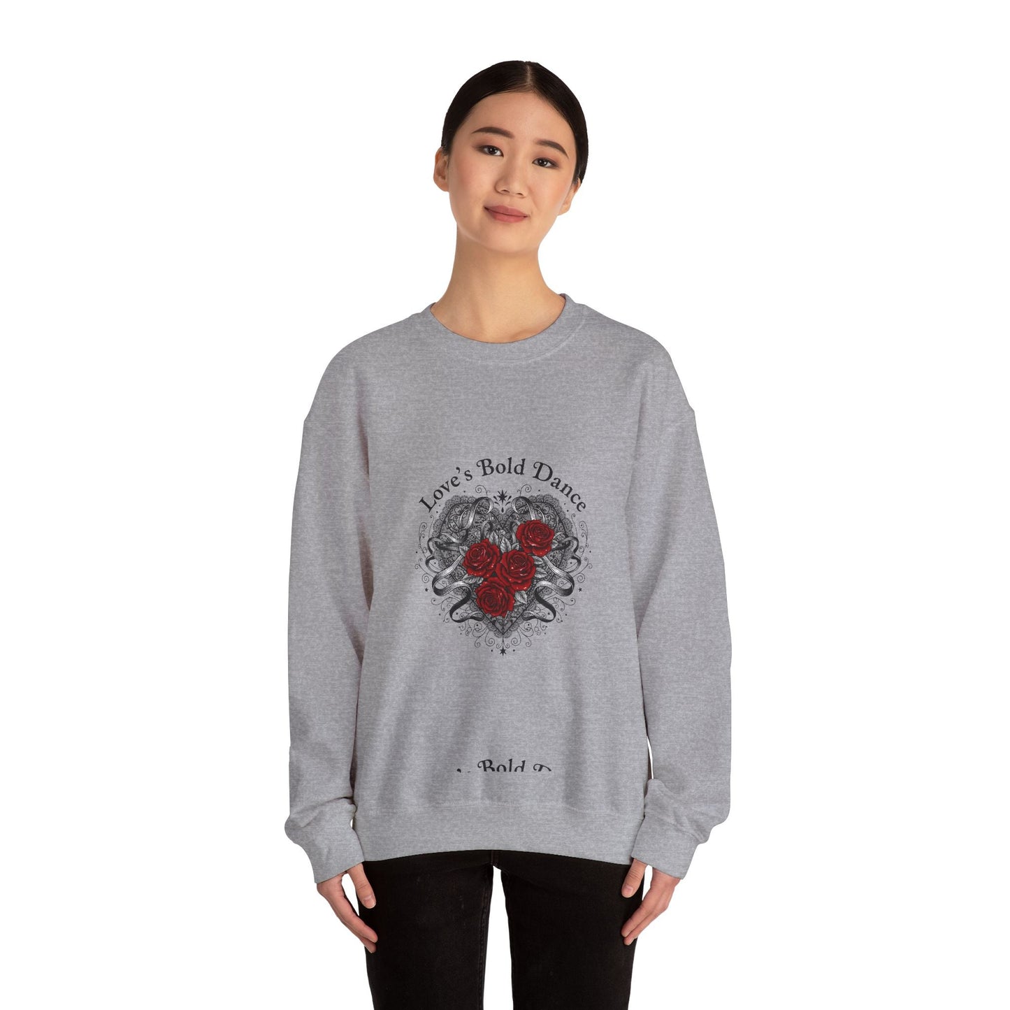 Gothic Romance Heart Crewneck Sweatshirt | 80s Nostalgia, New Romantic - AKYCO