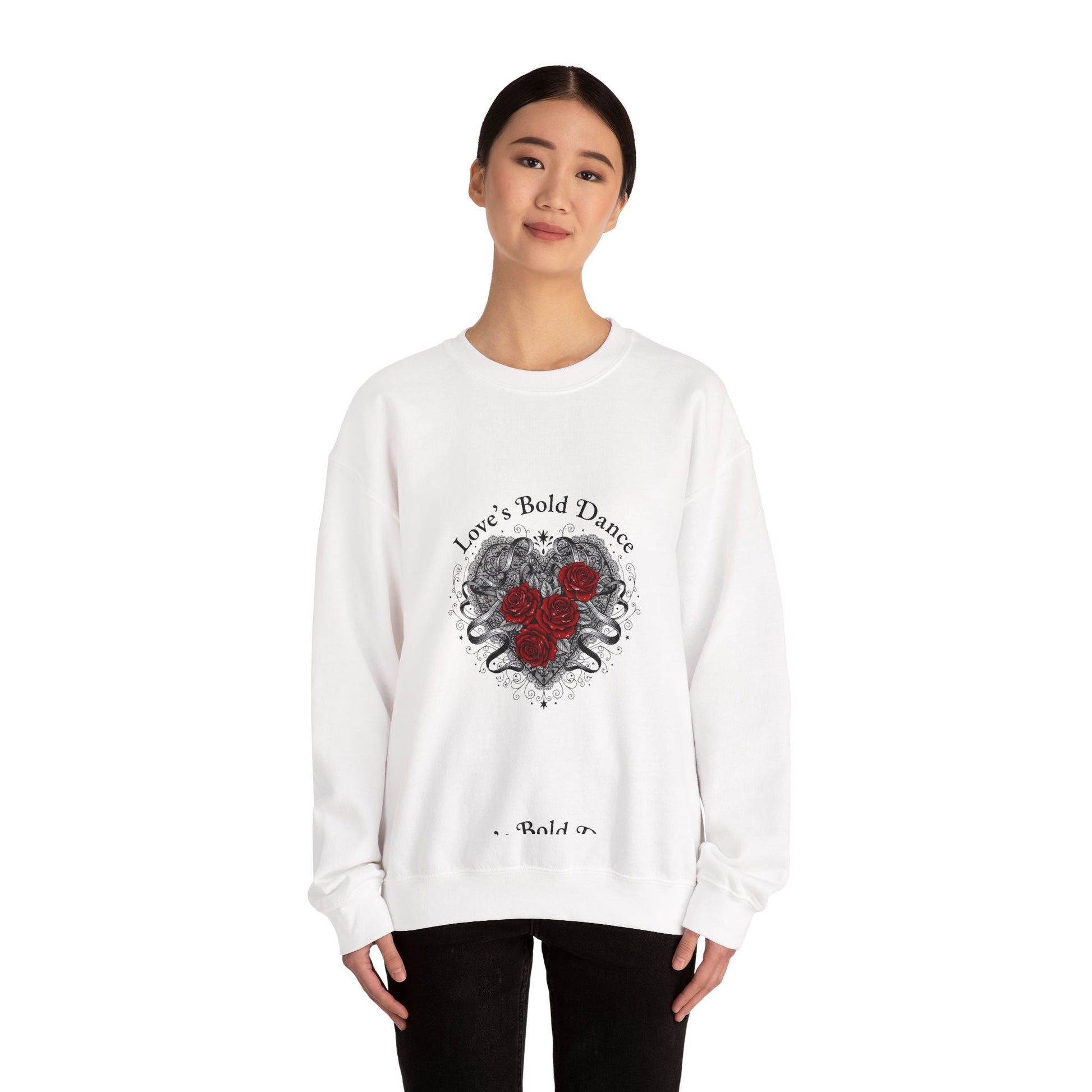 Gothic Romance Heart Crewneck Sweatshirt | 80s Nostalgia, New Romantic - AKYCO