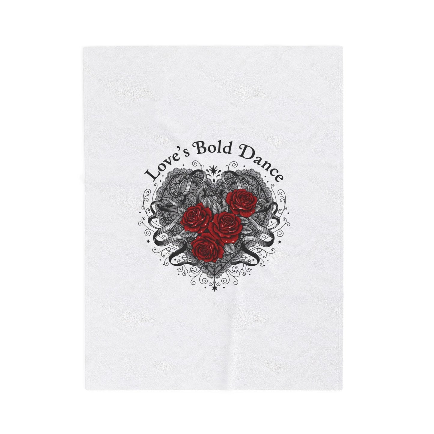 Gothic Romance Heart Rose Illustration Blanket | 80s Nostalgia, New Romantic - AKYCO