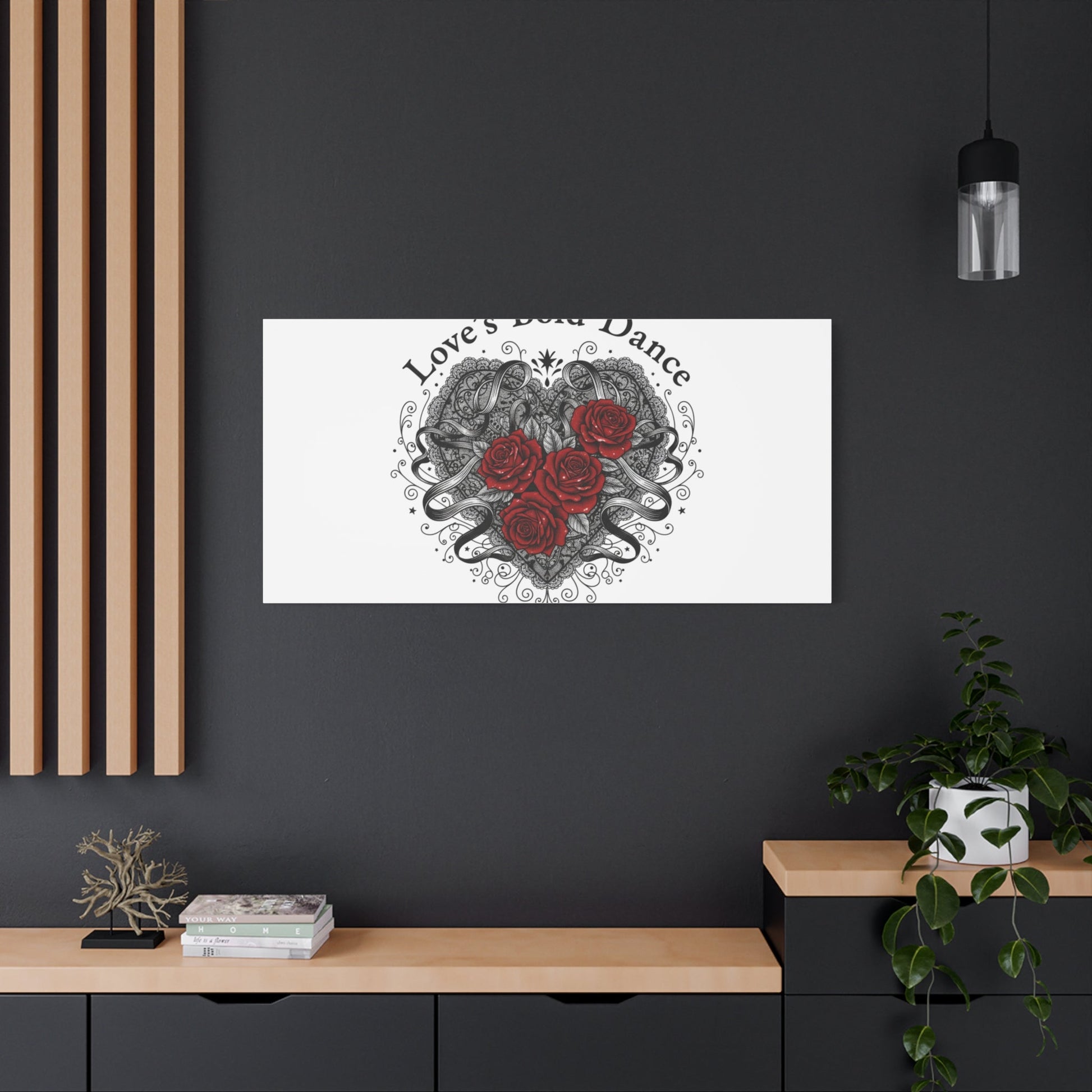 Gothic Romance Heart Roses Canvas | Nu Romantic 80s Nostalgia, Valentine Punk - AKYCO