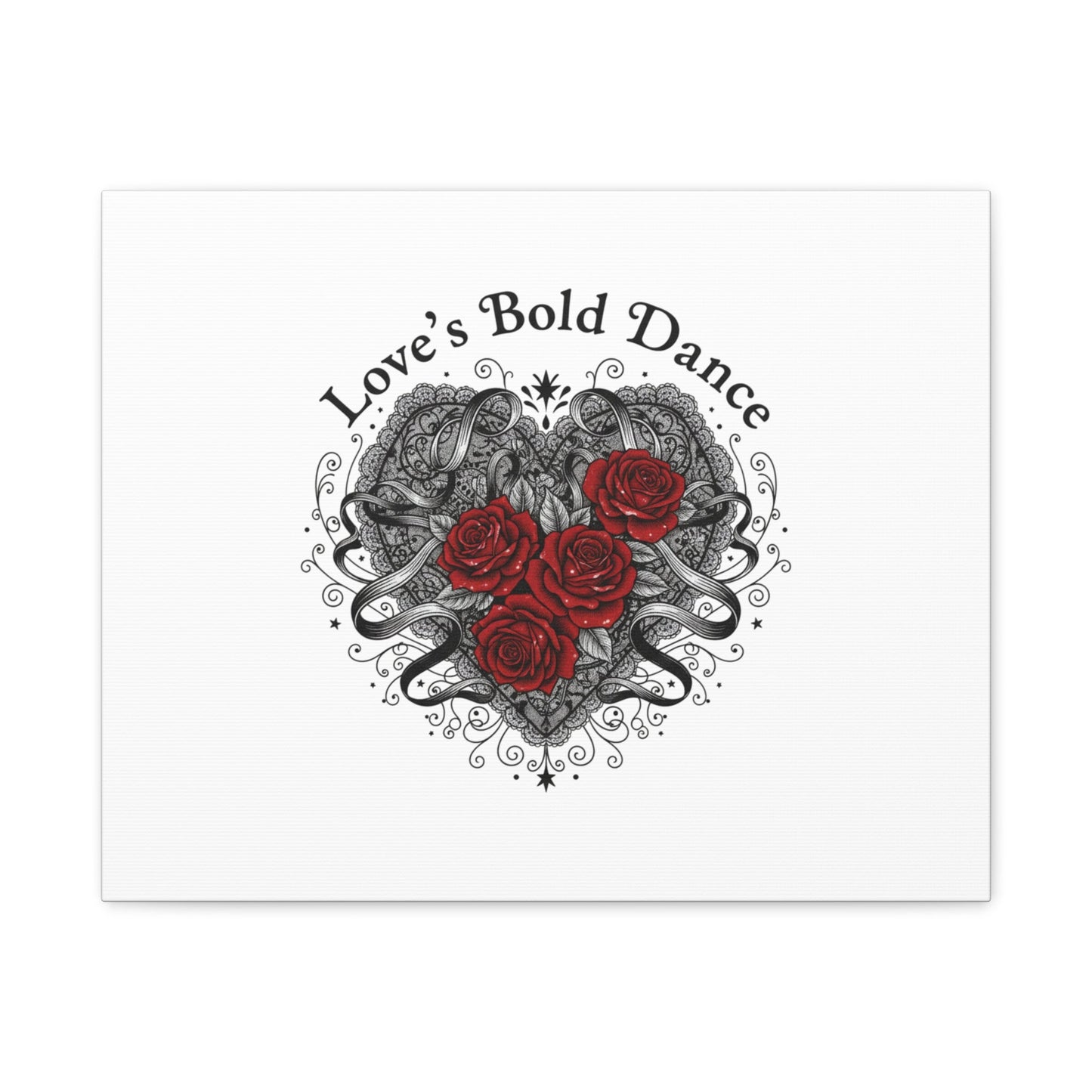 Gothic Romance Heart Roses Canvas | Nu Romantic 80s Nostalgia, Valentine Punk - AKYCO