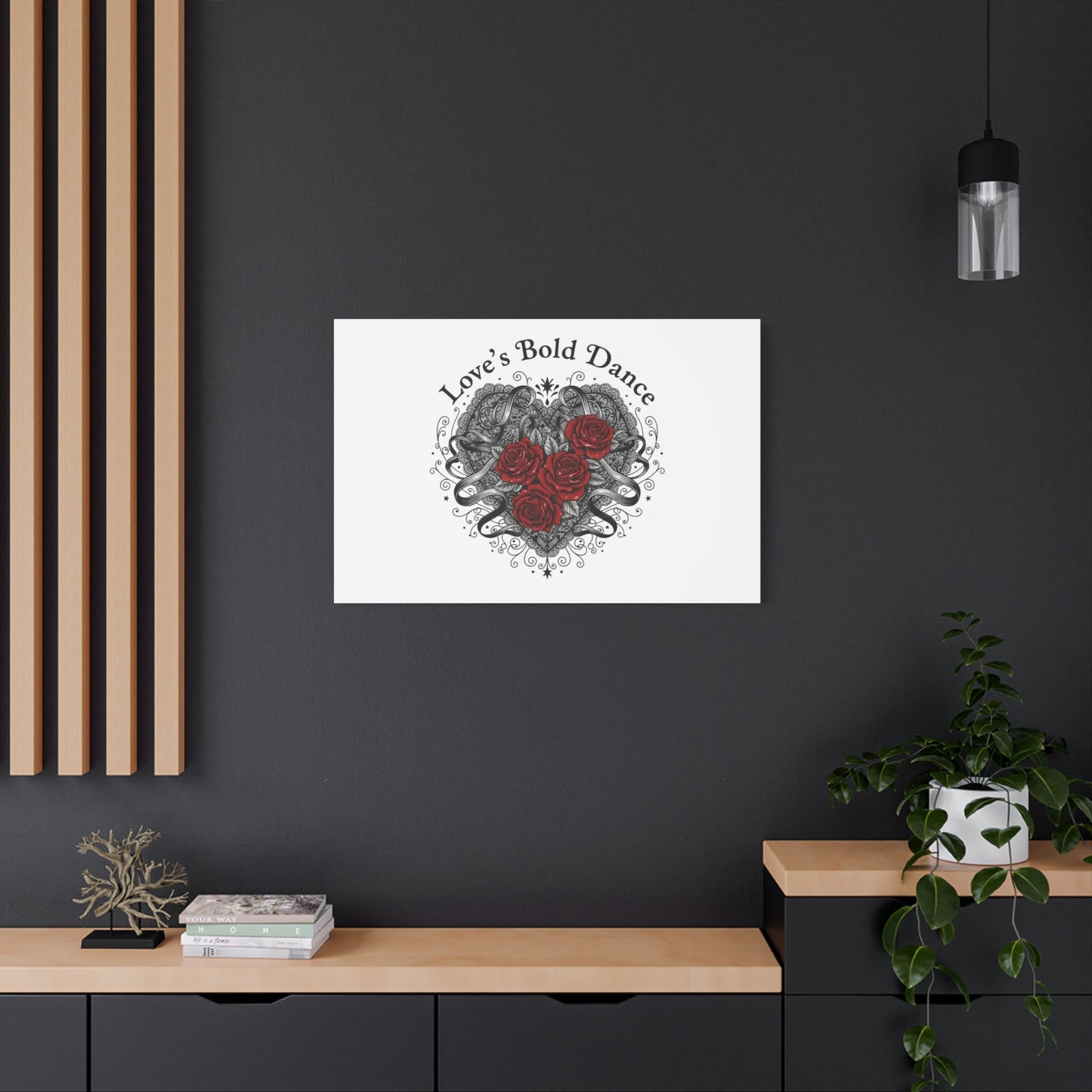 Gothic Romance Heart Roses Canvas | Nu Romantic 80s Nostalgia, Valentine Punk - AKYCO