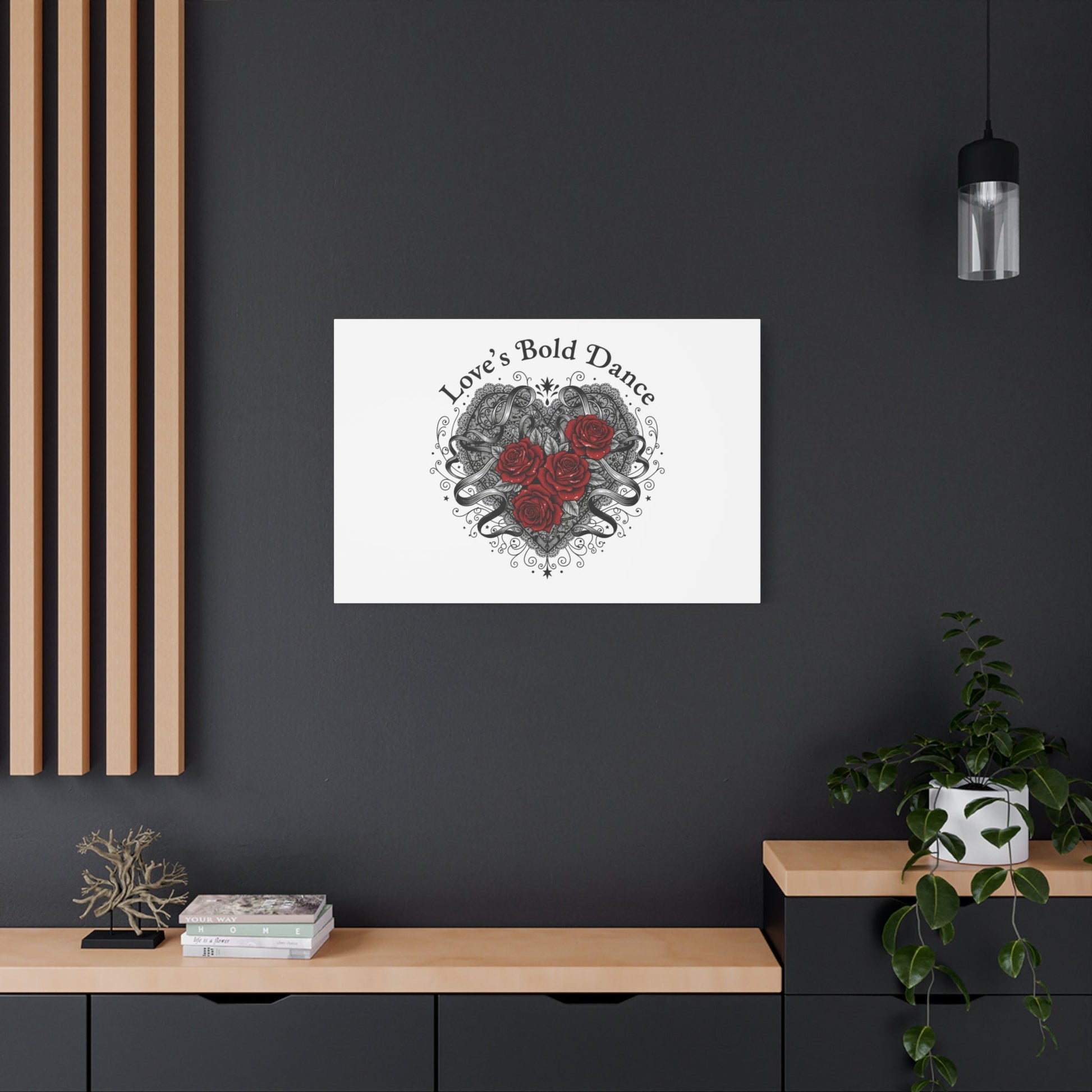 Gothic Romance Heart Roses Canvas | Nu Romantic 80s Nostalgia, Valentine Punk - AKYCO