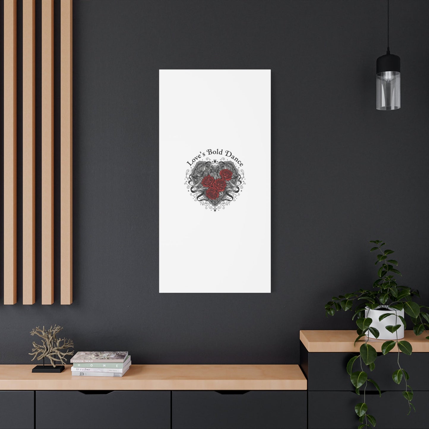 Gothic Romance Heart Roses Canvas | Nu Romantic 80s Nostalgia, Valentine Punk - AKYCO