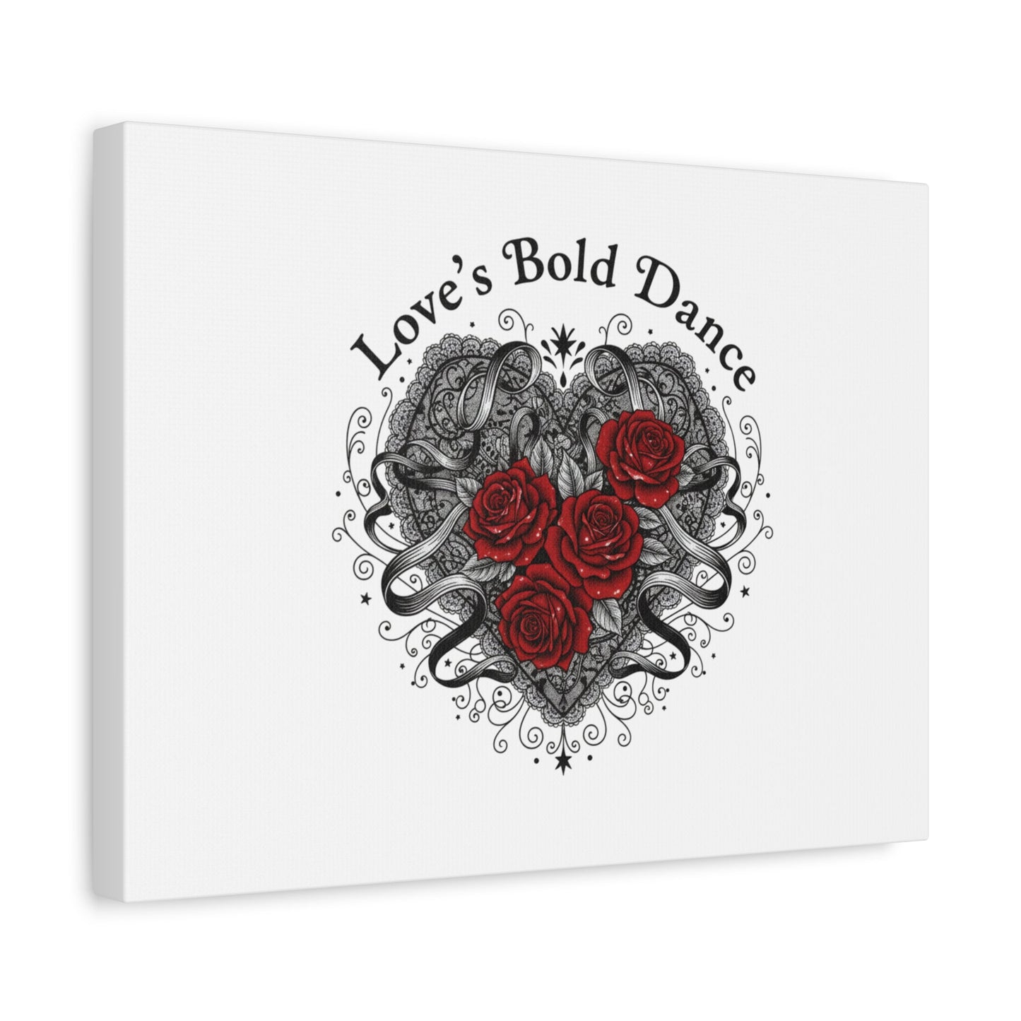 Gothic Romance Heart Roses Canvas | Nu Romantic 80s Nostalgia, Valentine Punk - AKYCO