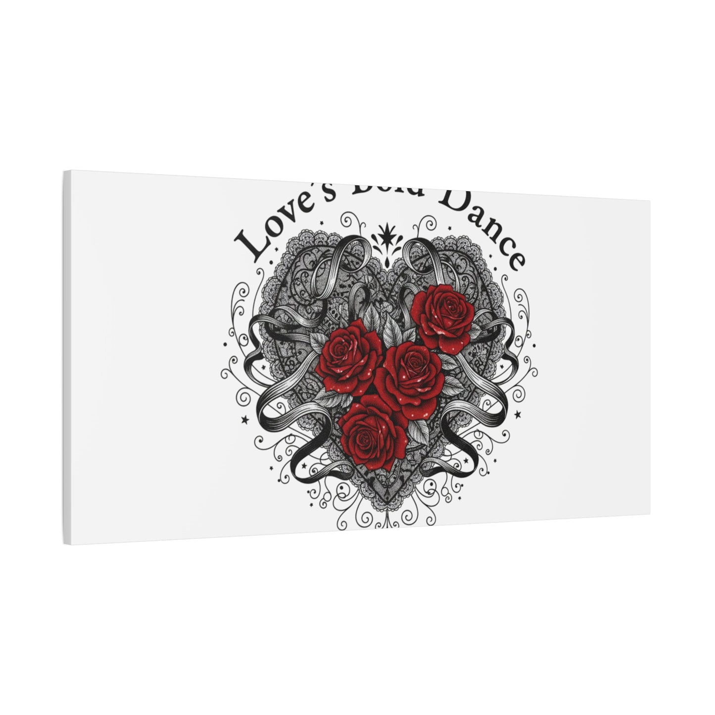 Gothic Romance Heart Roses Canvas | Nu Romantic 80s Nostalgia, Valentine Punk - AKYCO