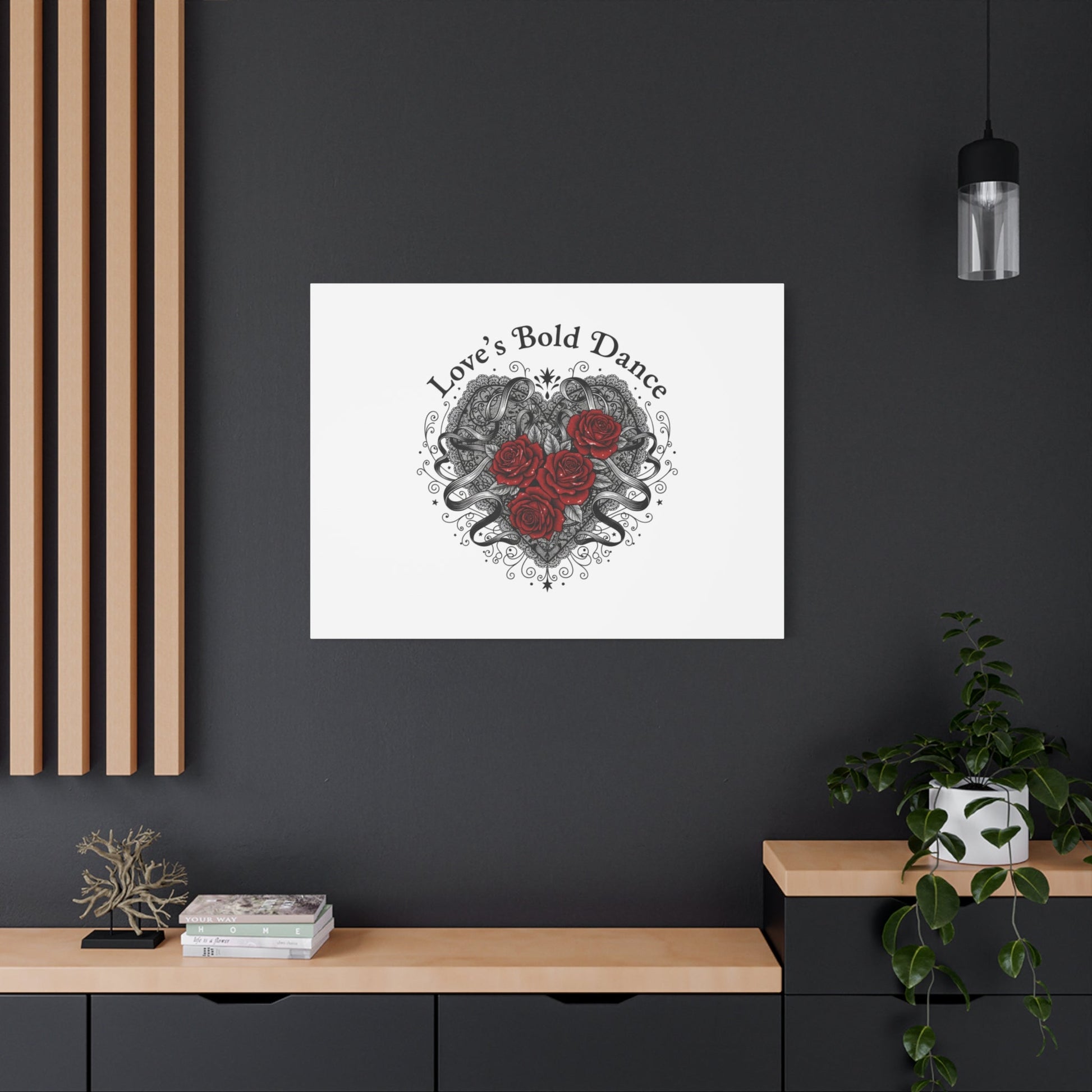 Gothic Romance Heart Roses Canvas | Nu Romantic 80s Nostalgia, Valentine Punk - AKYCO