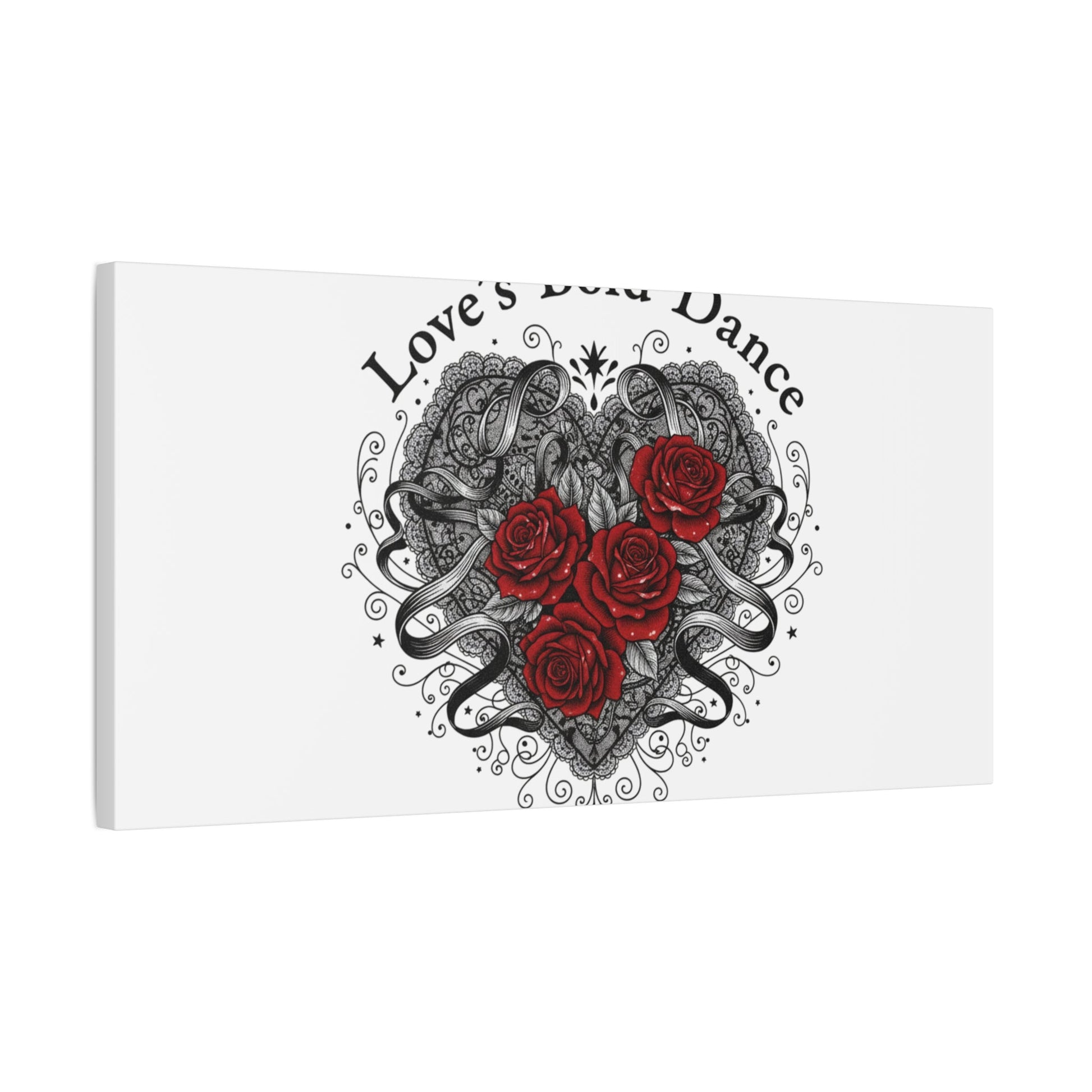 Gothic Romance Heart Roses Canvas | Nu Romantic 80s Nostalgia, Valentine Punk - AKYCO
