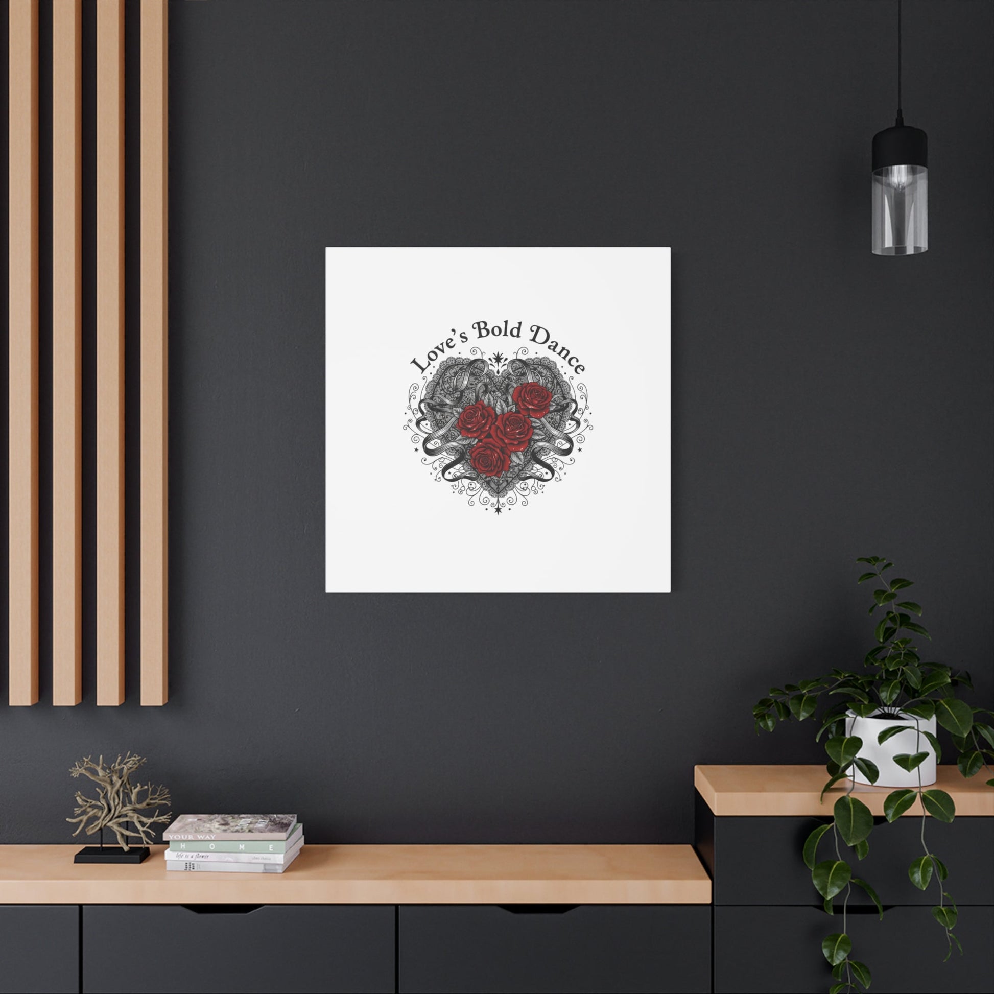 Gothic Romance Heart Roses Canvas | Nu Romantic 80s Nostalgia, Valentine Punk - AKYCO