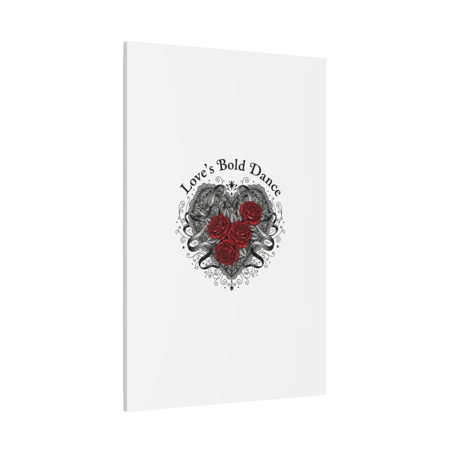Gothic Romance Heart Roses Canvas | Nu Romantic 80s Nostalgia, Valentine Punk - AKYCO