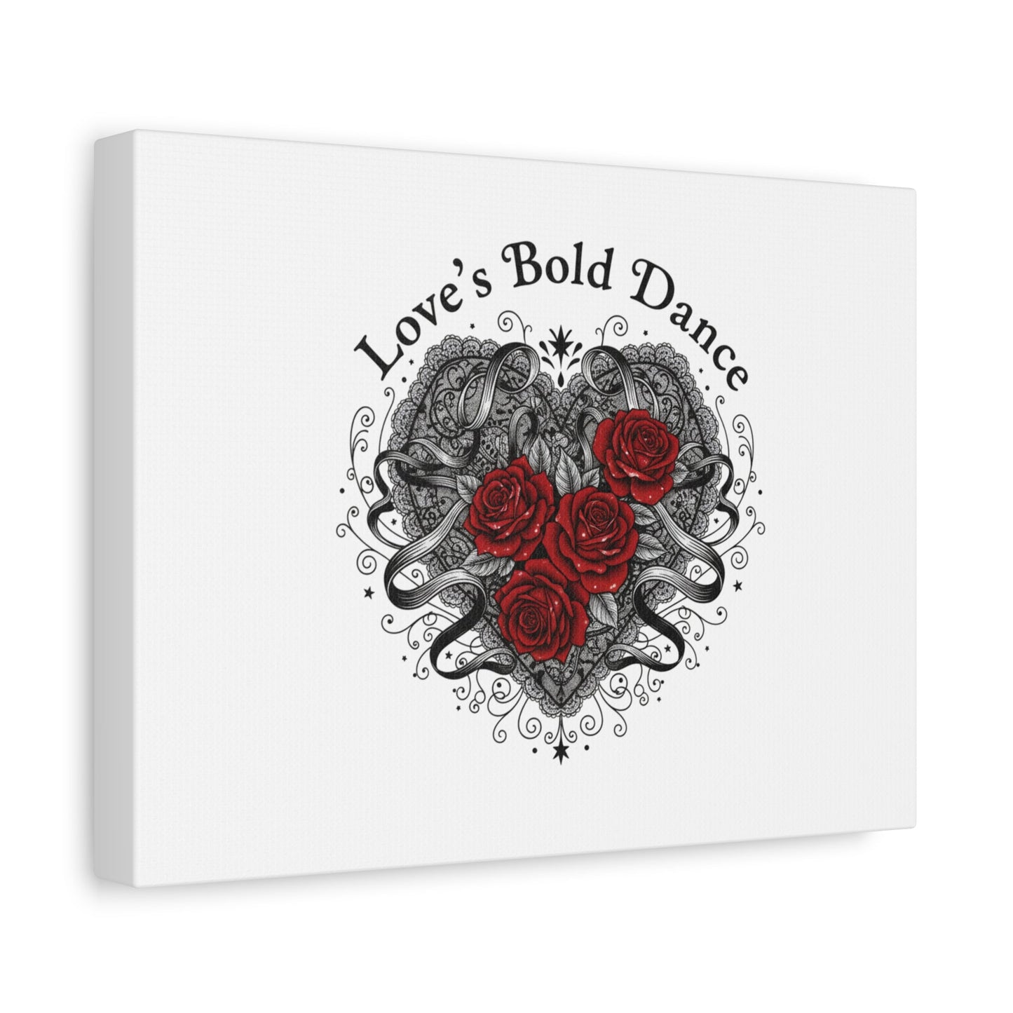 Gothic Romance Heart Roses Canvas | Nu Romantic 80s Nostalgia, Valentine Punk - AKYCO