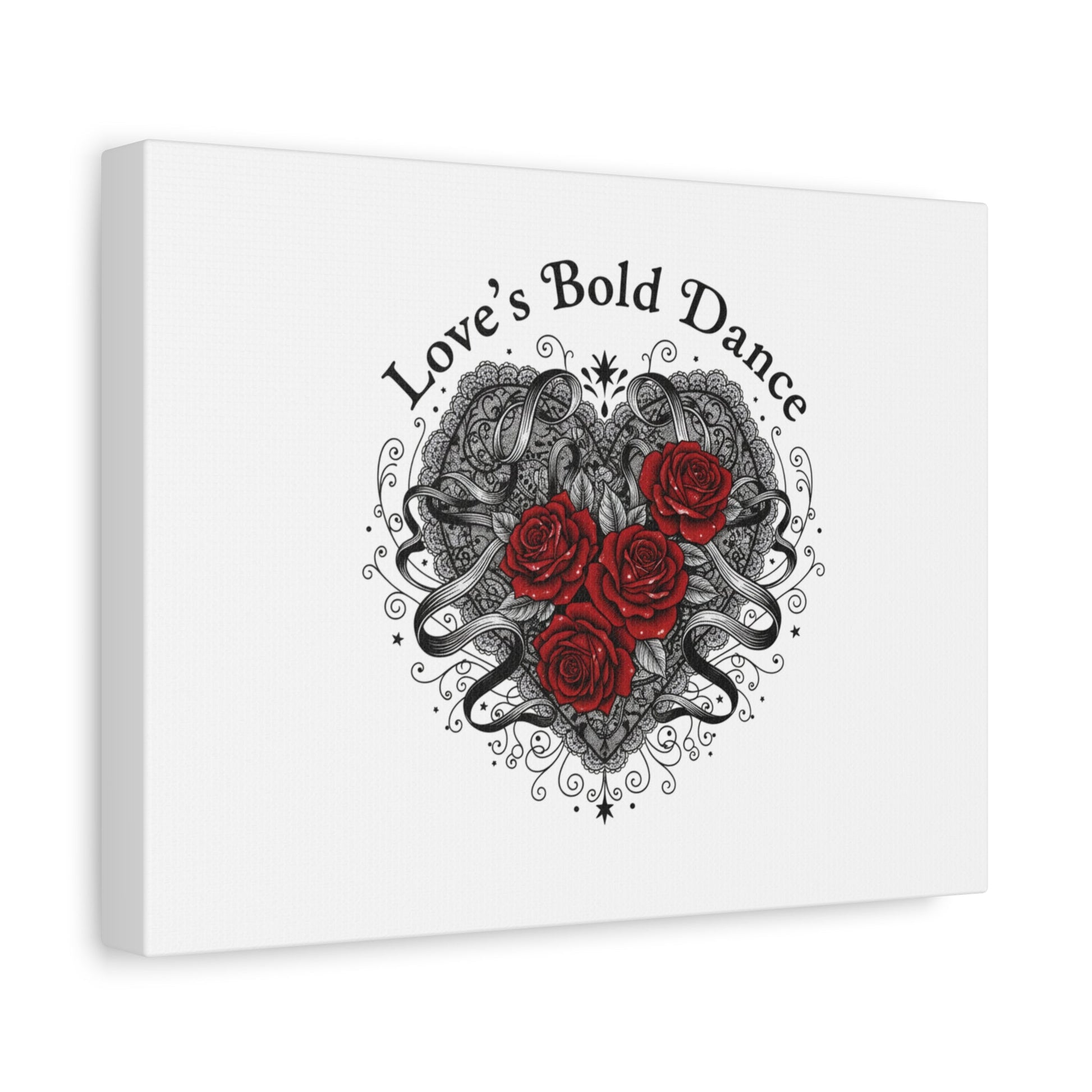 Gothic Romance Heart Roses Canvas | Nu Romantic 80s Nostalgia, Valentine Punk - AKYCO
