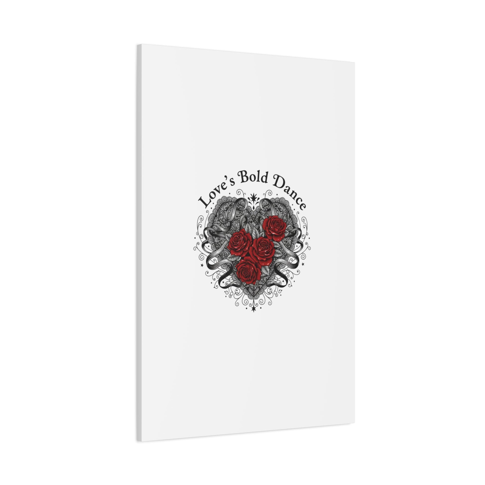 Gothic Romance Heart Roses Canvas | Nu Romantic 80s Nostalgia, Valentine Punk - AKYCO