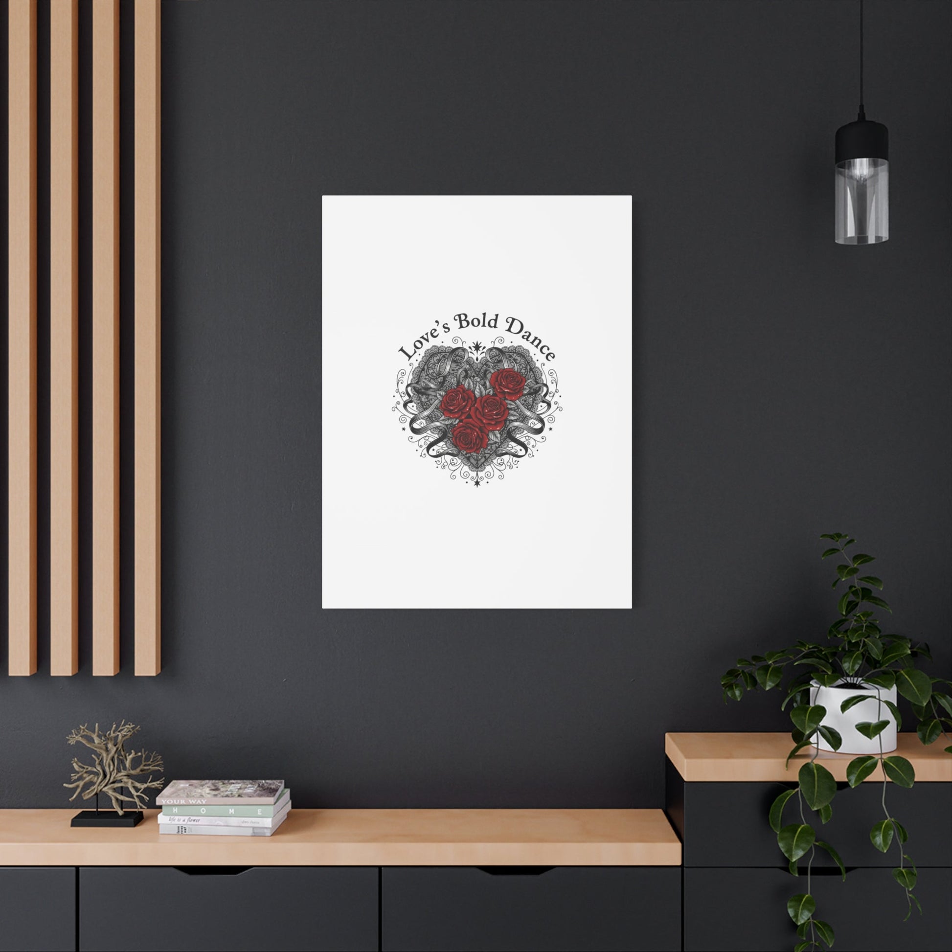 Gothic Romance Heart Roses Canvas | Nu Romantic 80s Nostalgia, Valentine Punk - AKYCO