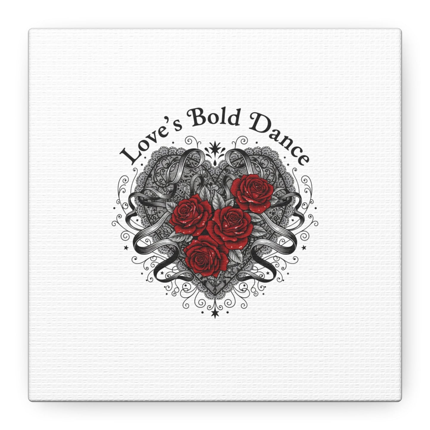 Gothic Romance Heart Roses Canvas | Nu Romantic 80s Nostalgia, Valentine Punk - AKYCO