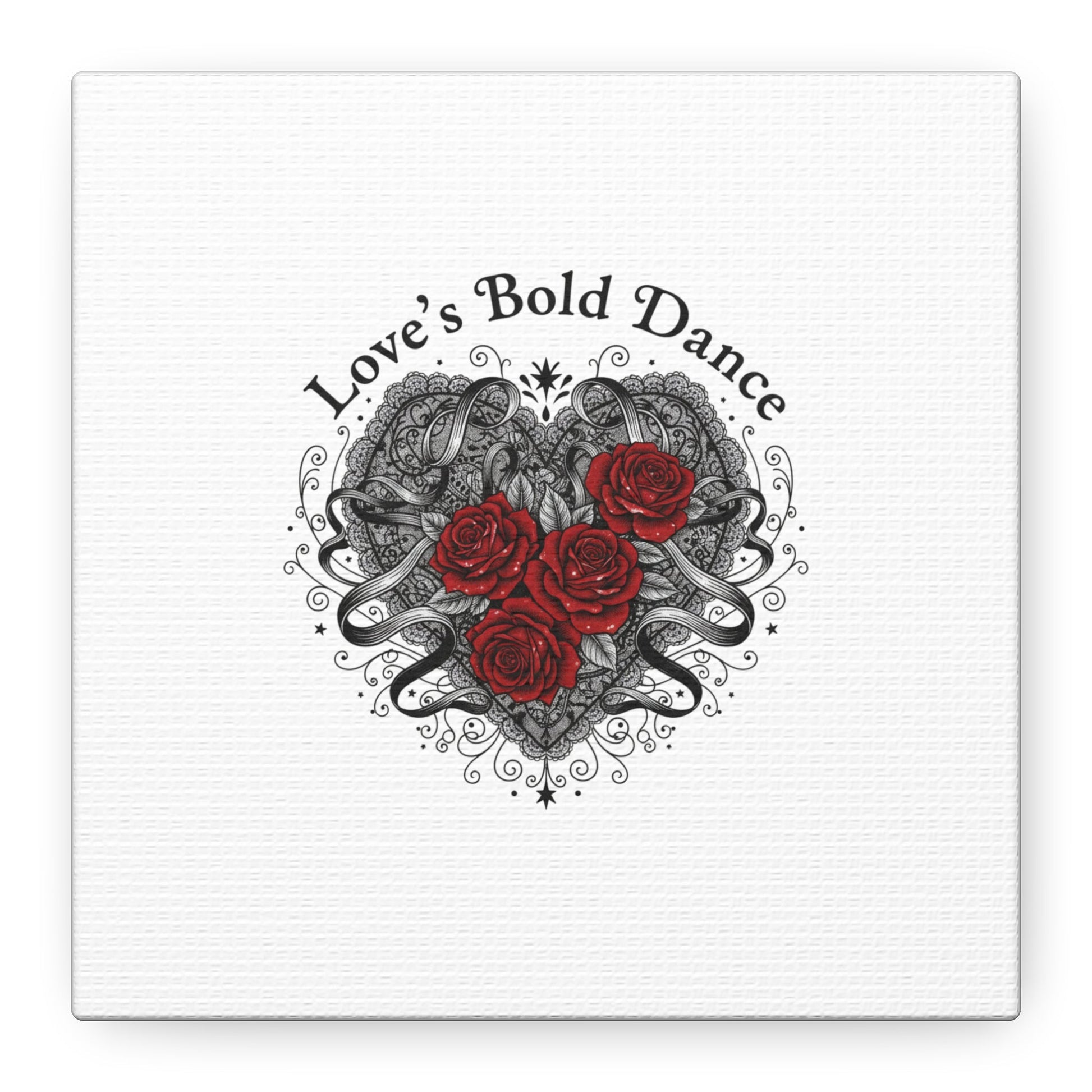 Gothic Romance Heart Roses Canvas | Nu Romantic 80s Nostalgia, Valentine Punk - AKYCO