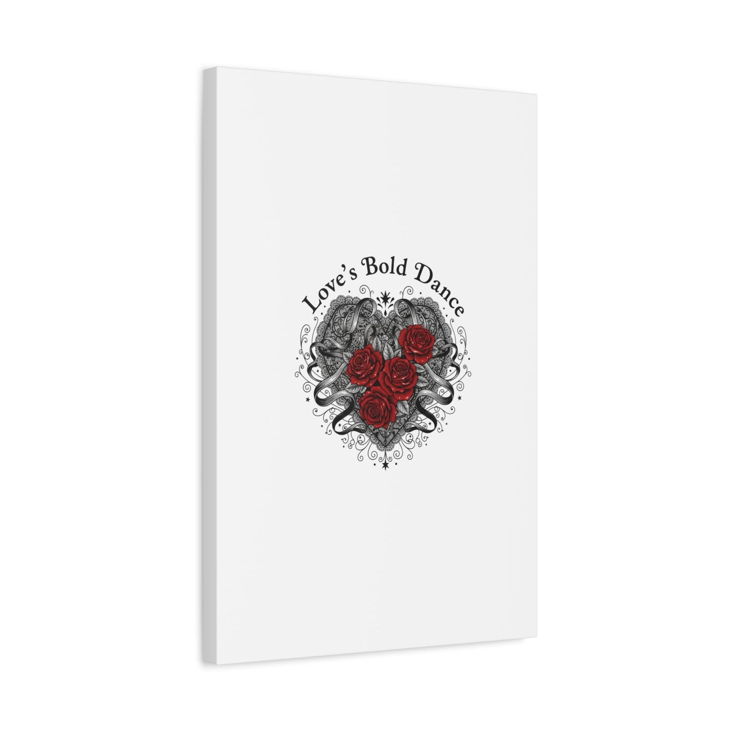 Gothic Romance Heart Roses Canvas | Nu Romantic 80s Nostalgia, Valentine Punk - AKYCO