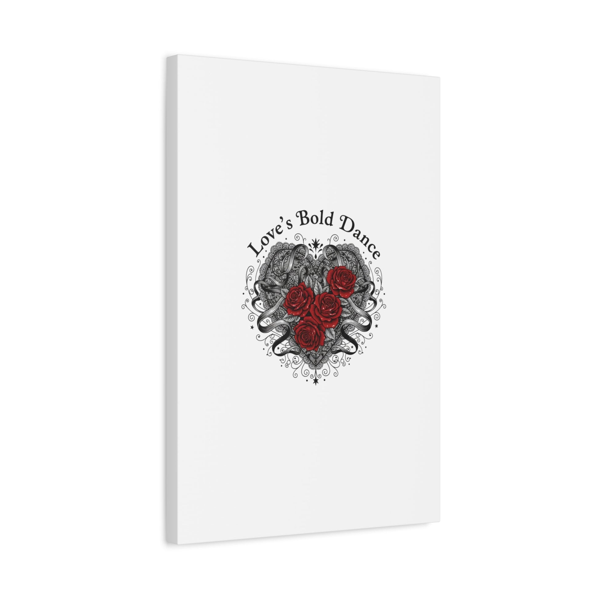 Gothic Romance Heart Roses Canvas | Nu Romantic 80s Nostalgia, Valentine Punk - AKYCO