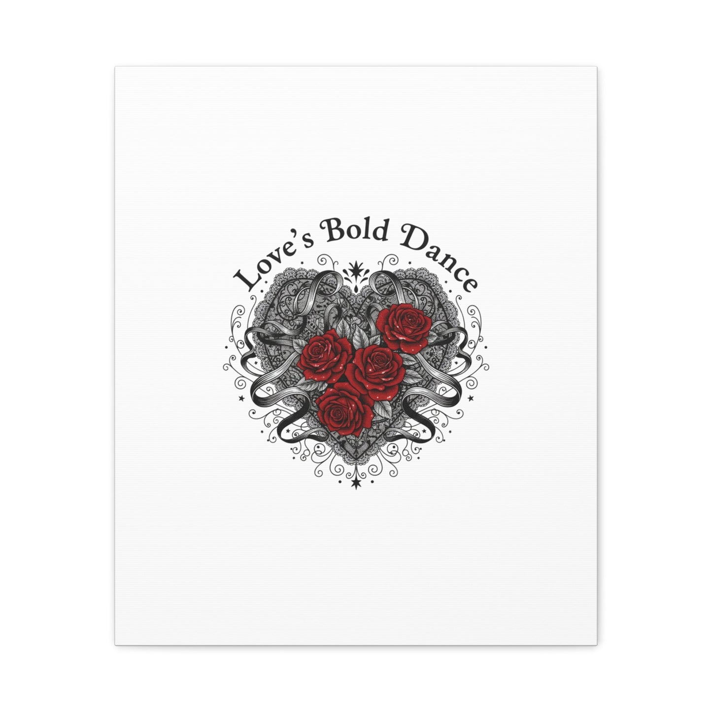 Gothic Romance Heart Roses Canvas | Nu Romantic 80s Nostalgia, Valentine Punk - AKYCO