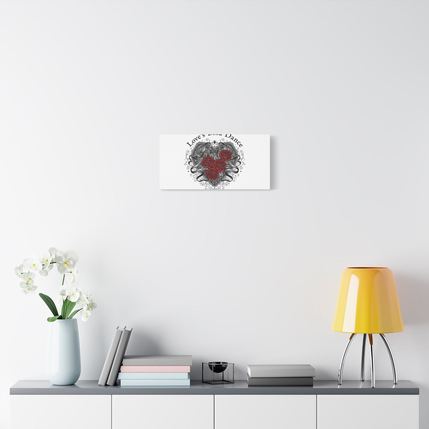 Gothic Romance Heart Roses Canvas | Nu Romantic 80s Nostalgia, Valentine Punk - AKYCO