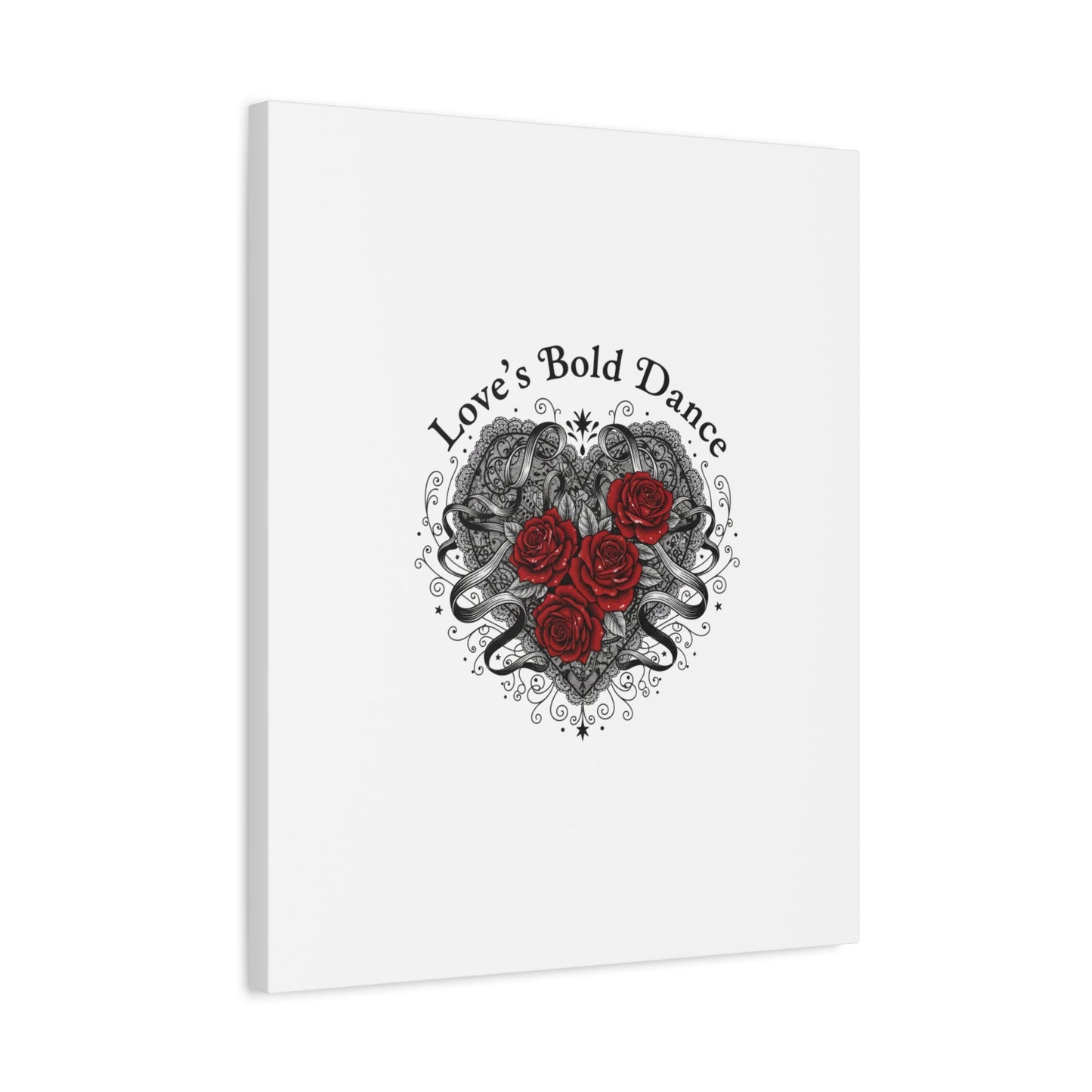 Gothic Romance Heart Roses Canvas | Nu Romantic 80s Nostalgia, Valentine Punk - AKYCO