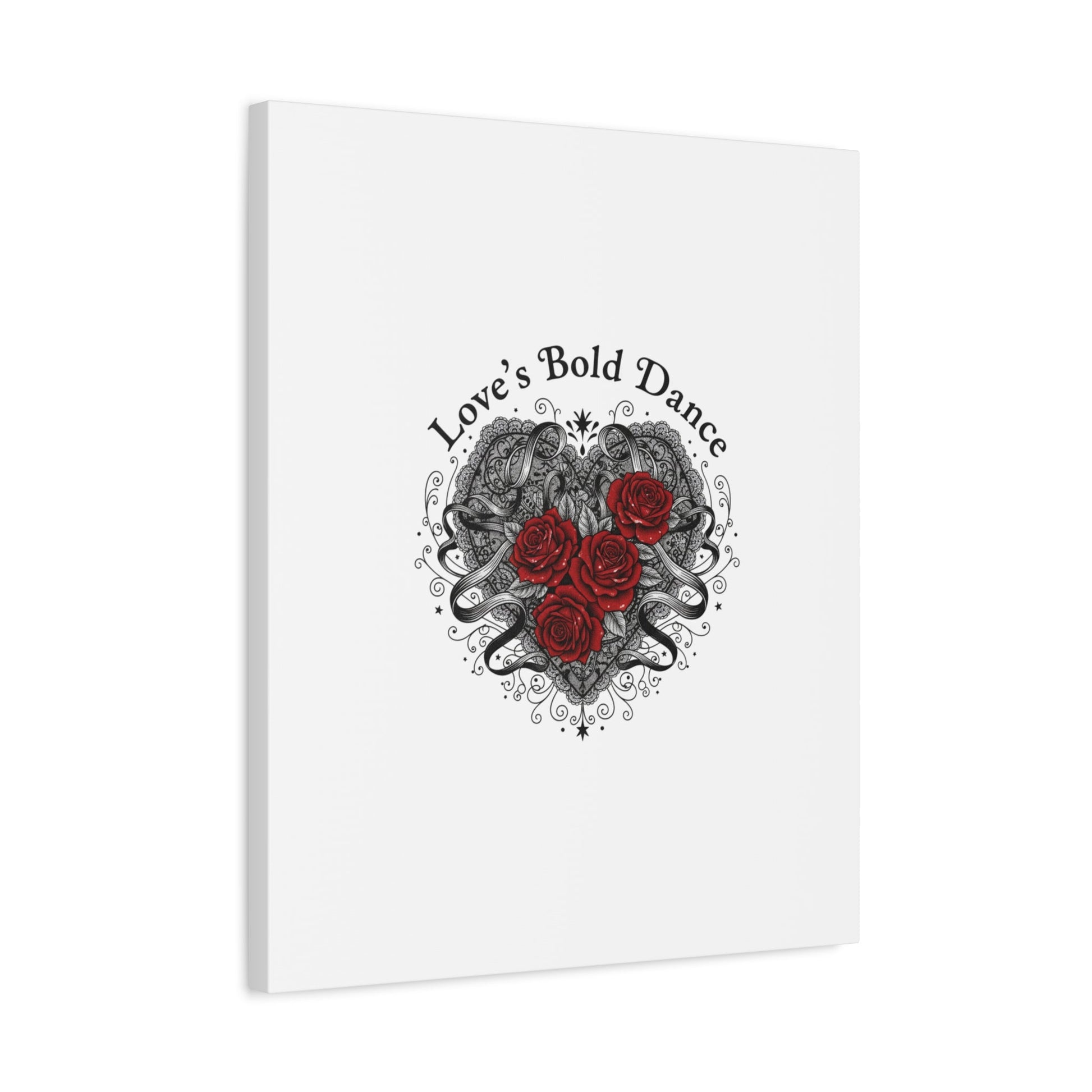 Gothic Romance Heart Roses Canvas | Nu Romantic 80s Nostalgia, Valentine Punk - AKYCO
