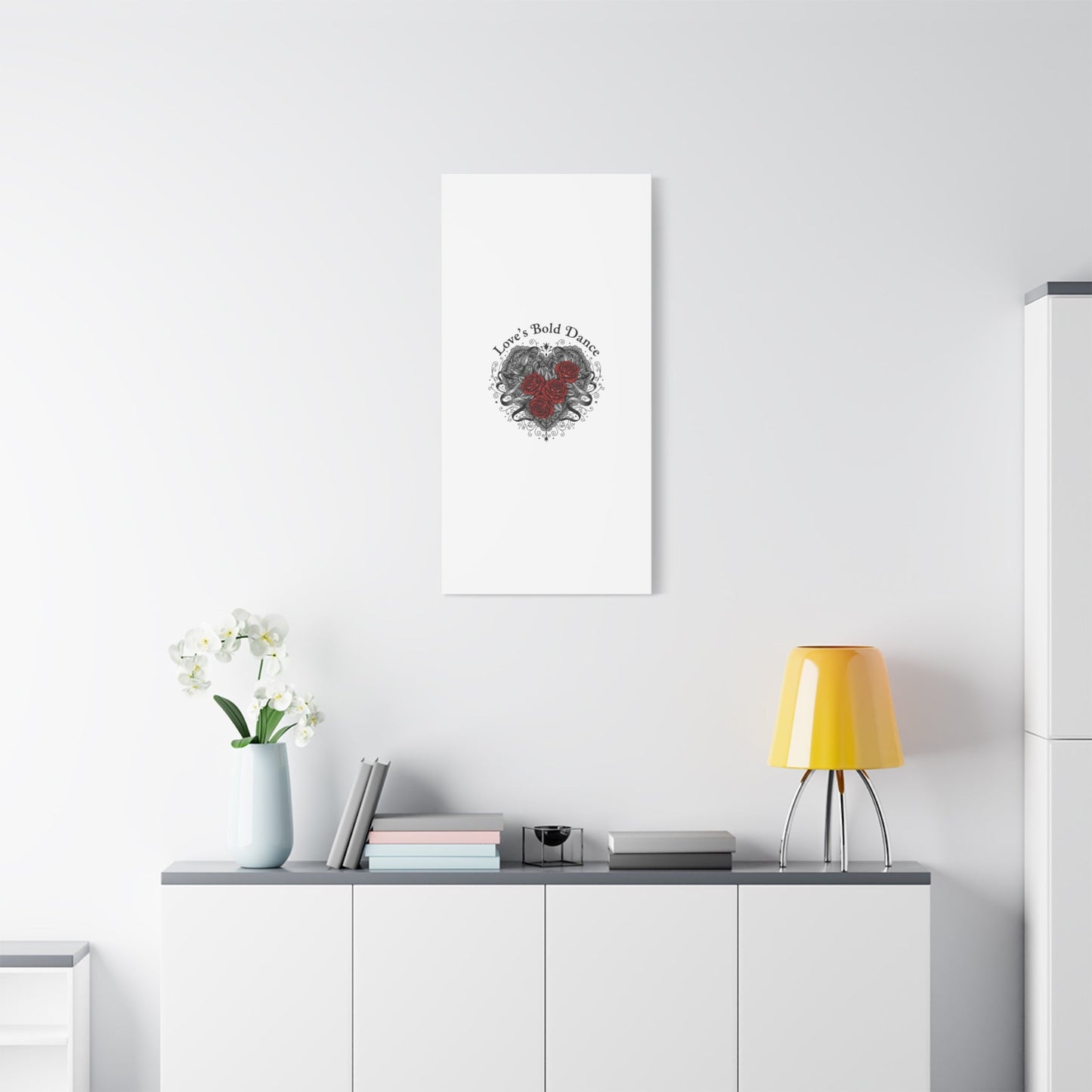 Gothic Romance Heart Roses Canvas | Nu Romantic 80s Nostalgia, Valentine Punk - AKYCO