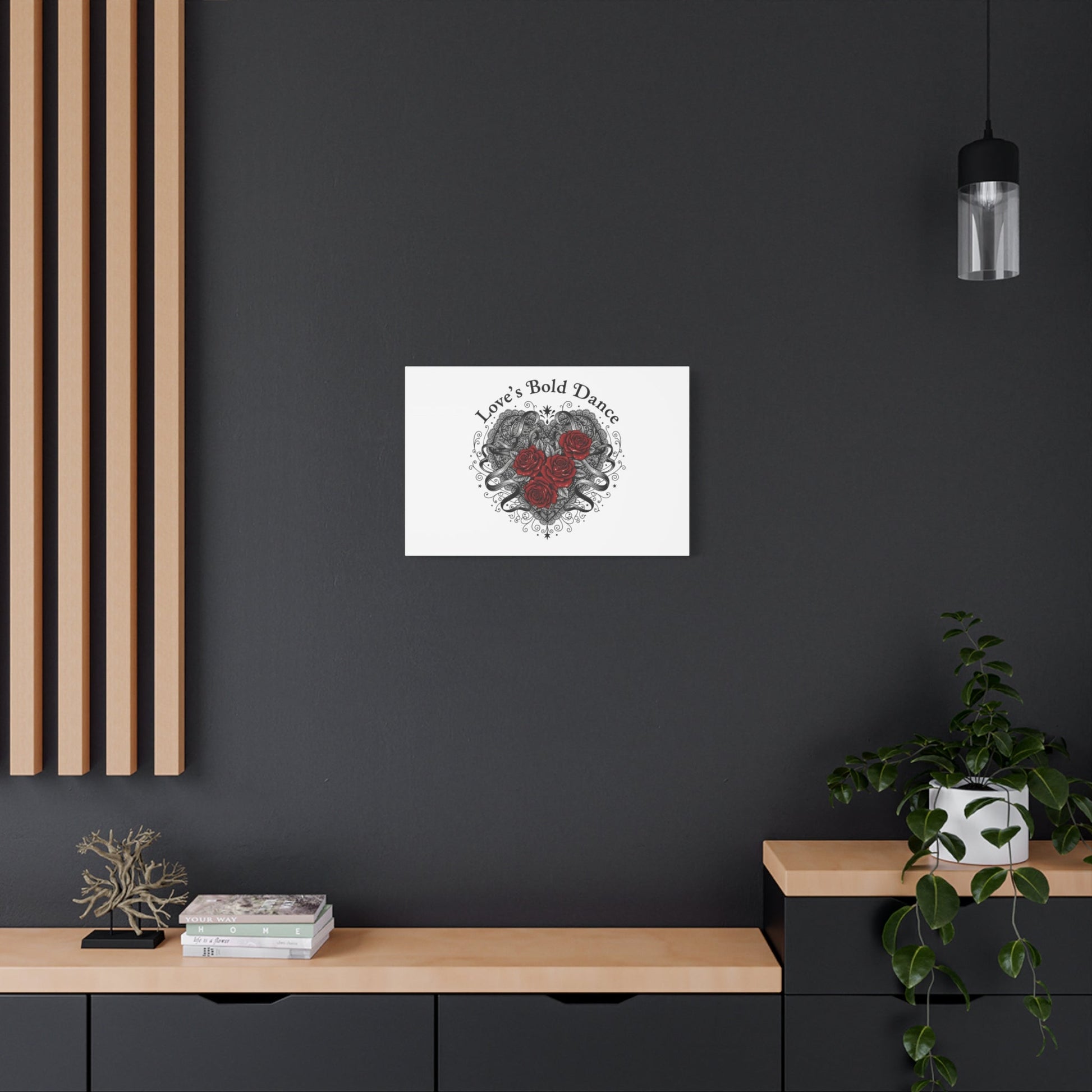 Gothic Romance Heart Roses Canvas | Nu Romantic 80s Nostalgia, Valentine Punk - AKYCO