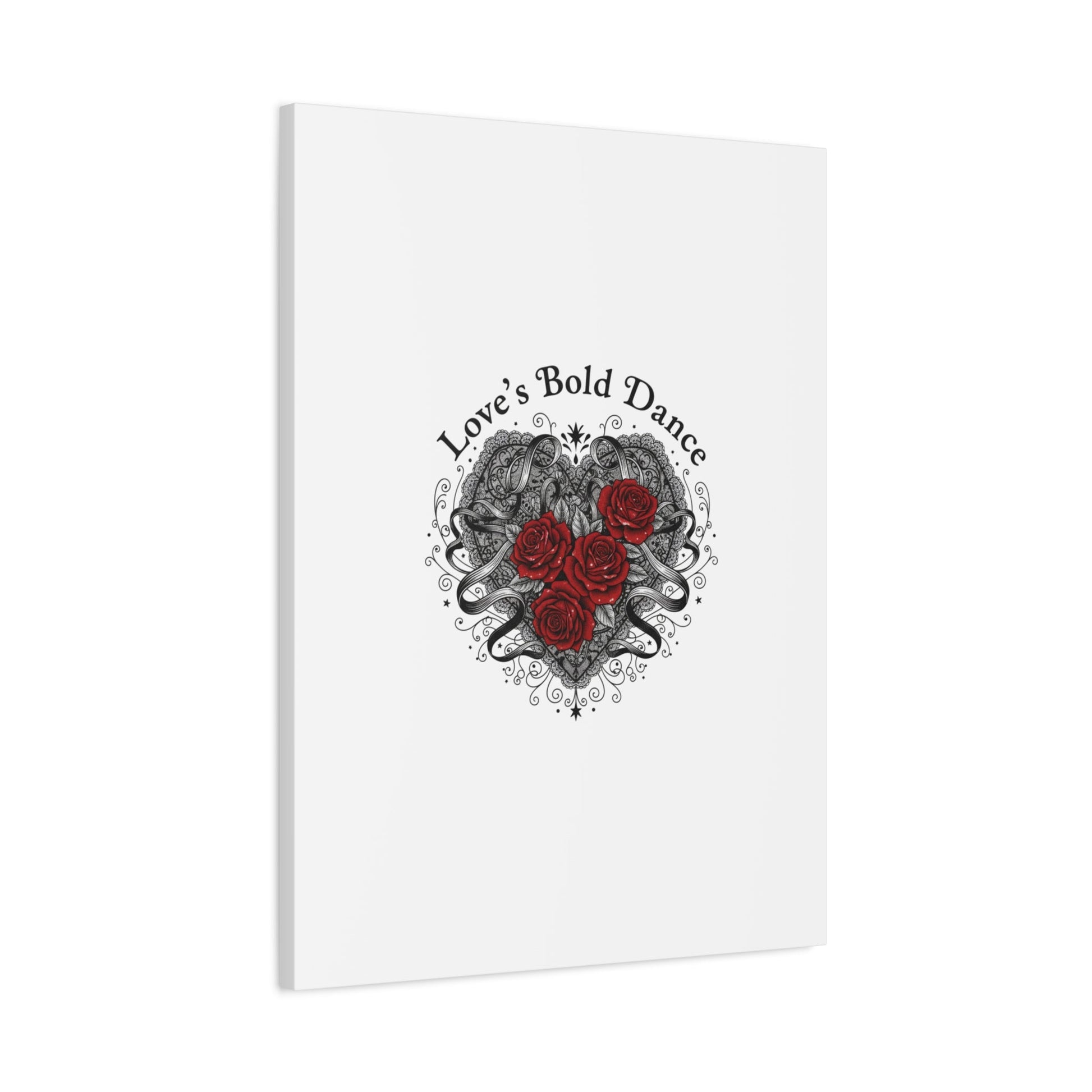 Gothic Romance Heart Roses Canvas | Nu Romantic 80s Nostalgia, Valentine Punk - AKYCO