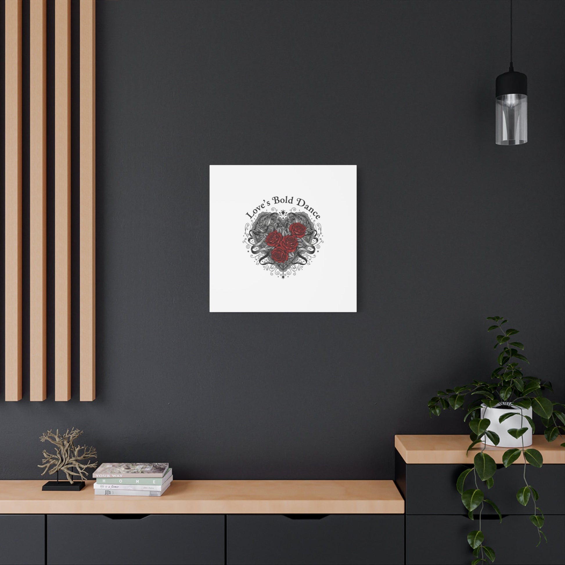Gothic Romance Heart Roses Canvas | Nu Romantic 80s Nostalgia, Valentine Punk - AKYCO