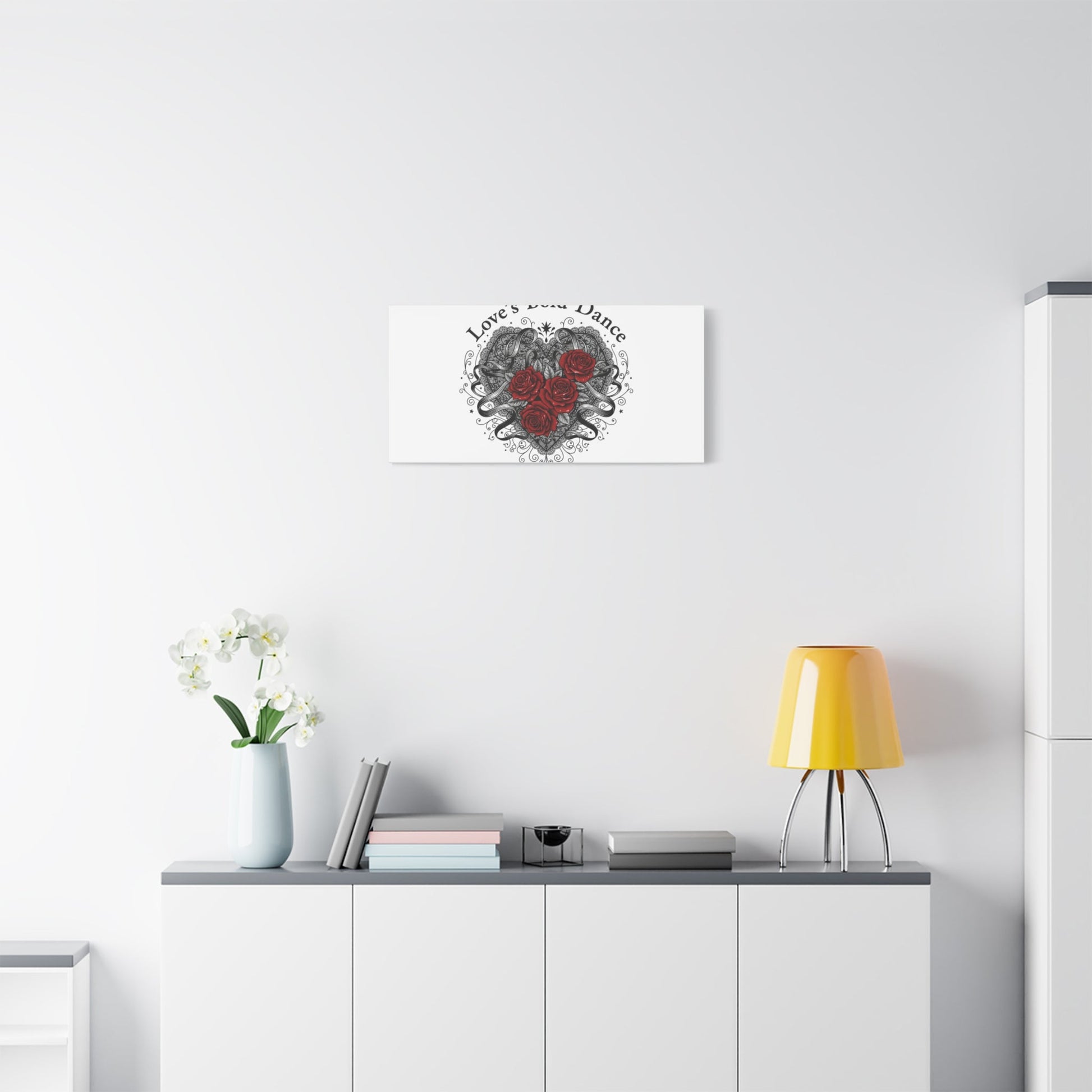 Gothic Romance Heart Roses Canvas | Nu Romantic 80s Nostalgia, Valentine Punk - AKYCO