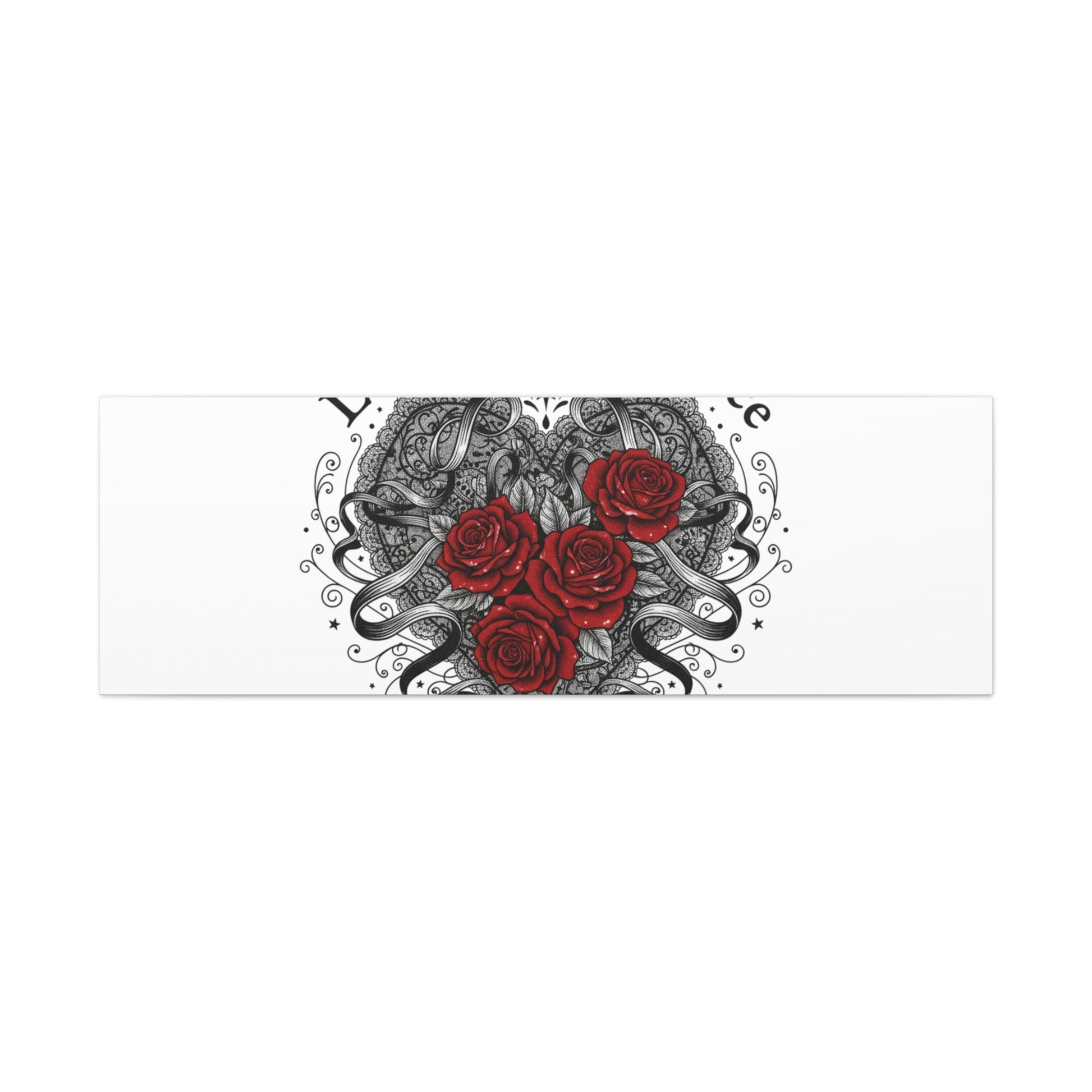 Gothic Romance Heart Roses Canvas | Nu Romantic 80s Nostalgia, Valentine Punk - AKYCO