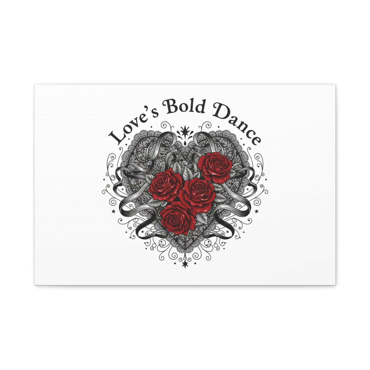 Gothic Romance Heart Roses Canvas | Nu Romantic 80s Nostalgia, Valentine Punk - AKYCO