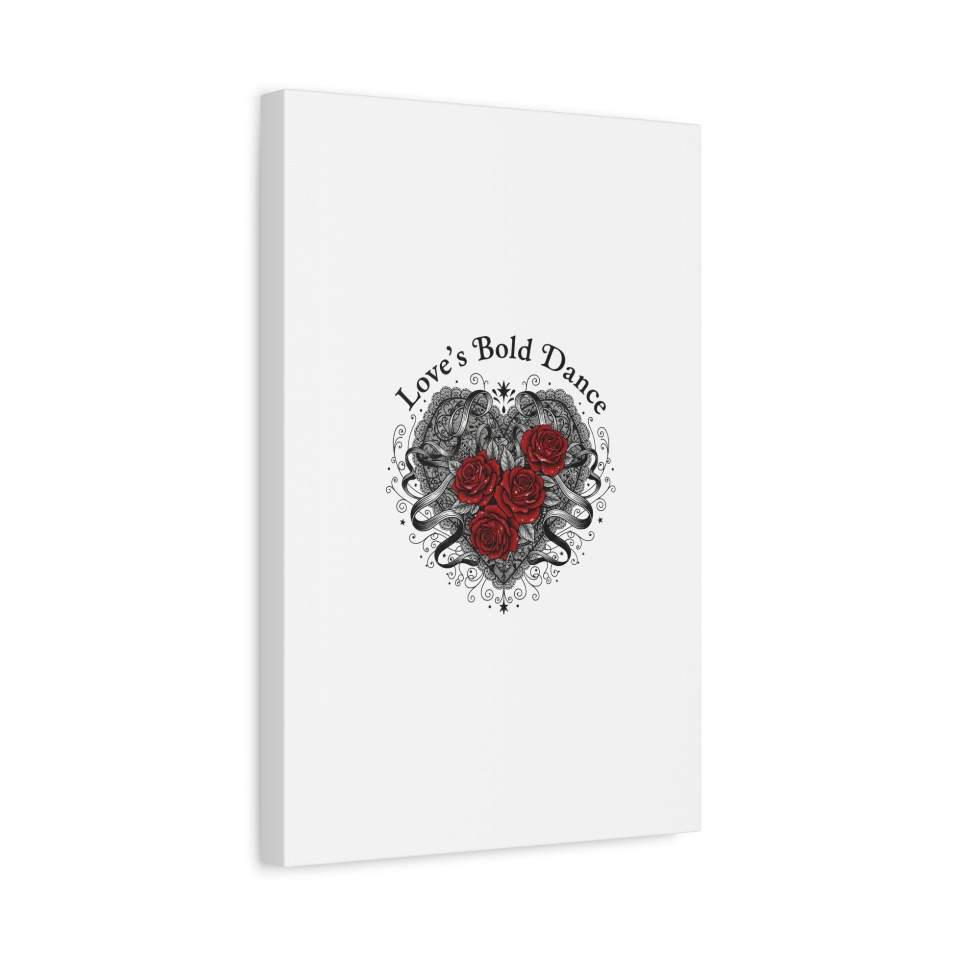 Gothic Romance Heart Roses Canvas | Nu Romantic 80s Nostalgia, Valentine Punk - AKYCO