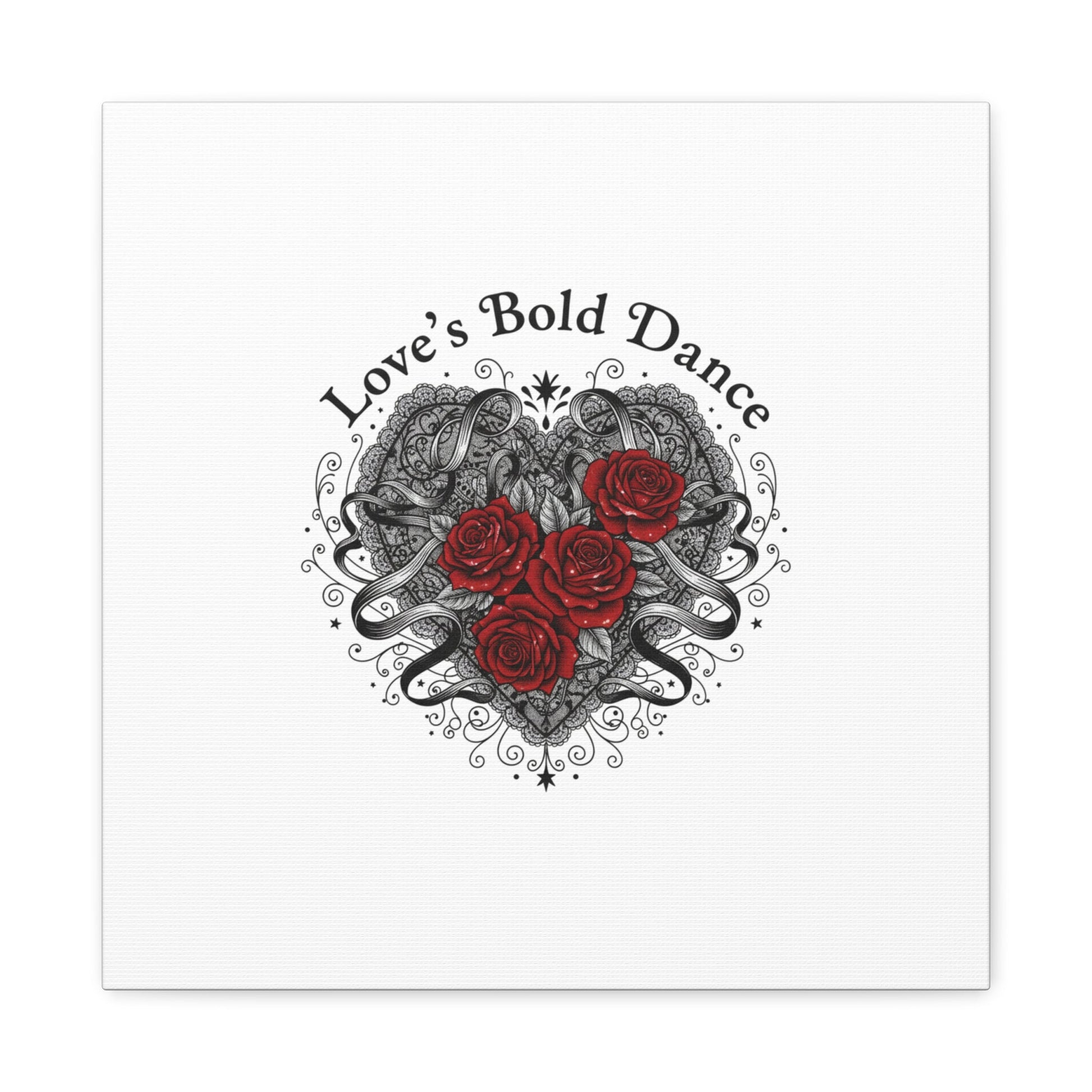 Gothic Romance Heart Roses Canvas | Nu Romantic 80s Nostalgia, Valentine Punk - AKYCO