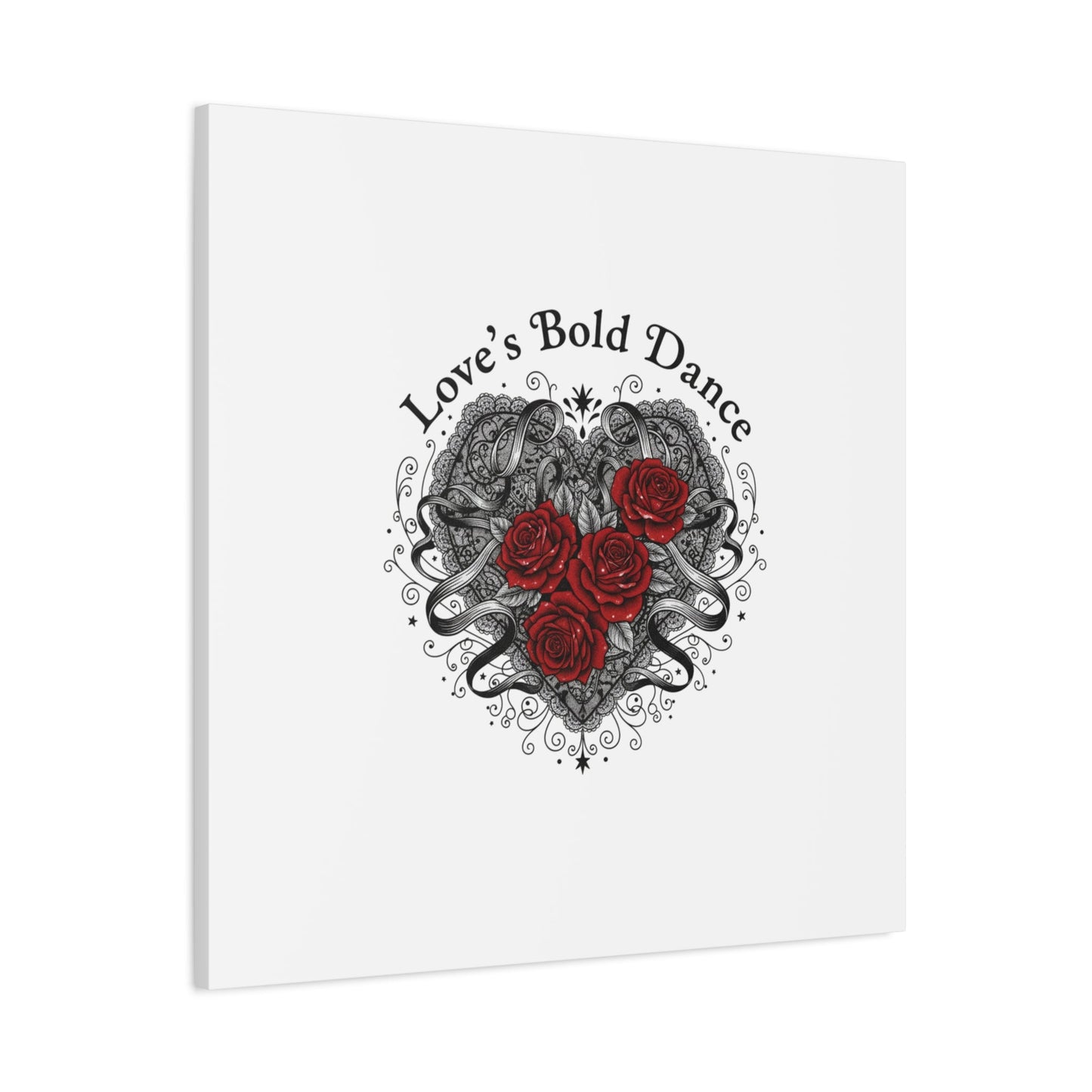 Gothic Romance Heart Roses Canvas | Nu Romantic 80s Nostalgia, Valentine Punk - AKYCO
