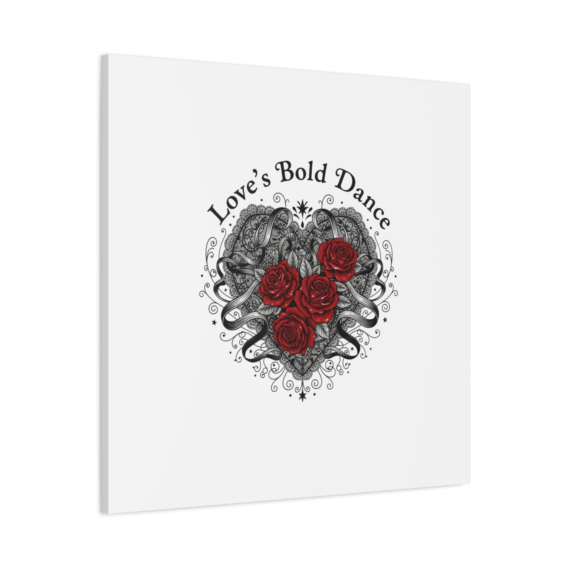 Gothic Romance Heart Roses Canvas | Nu Romantic 80s Nostalgia, Valentine Punk - AKYCO