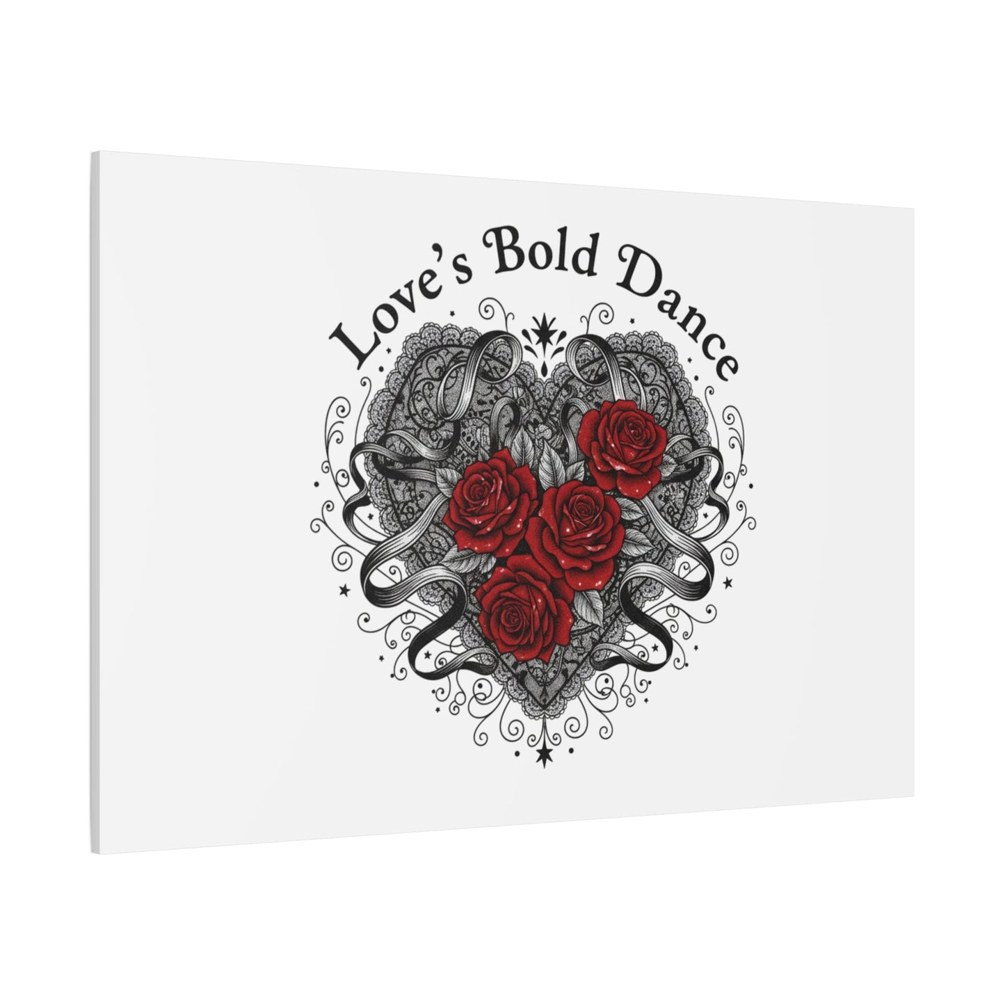 Gothic Romance Heart Roses Canvas | Nu Romantic 80s Nostalgia, Valentine Punk - AKYCO
