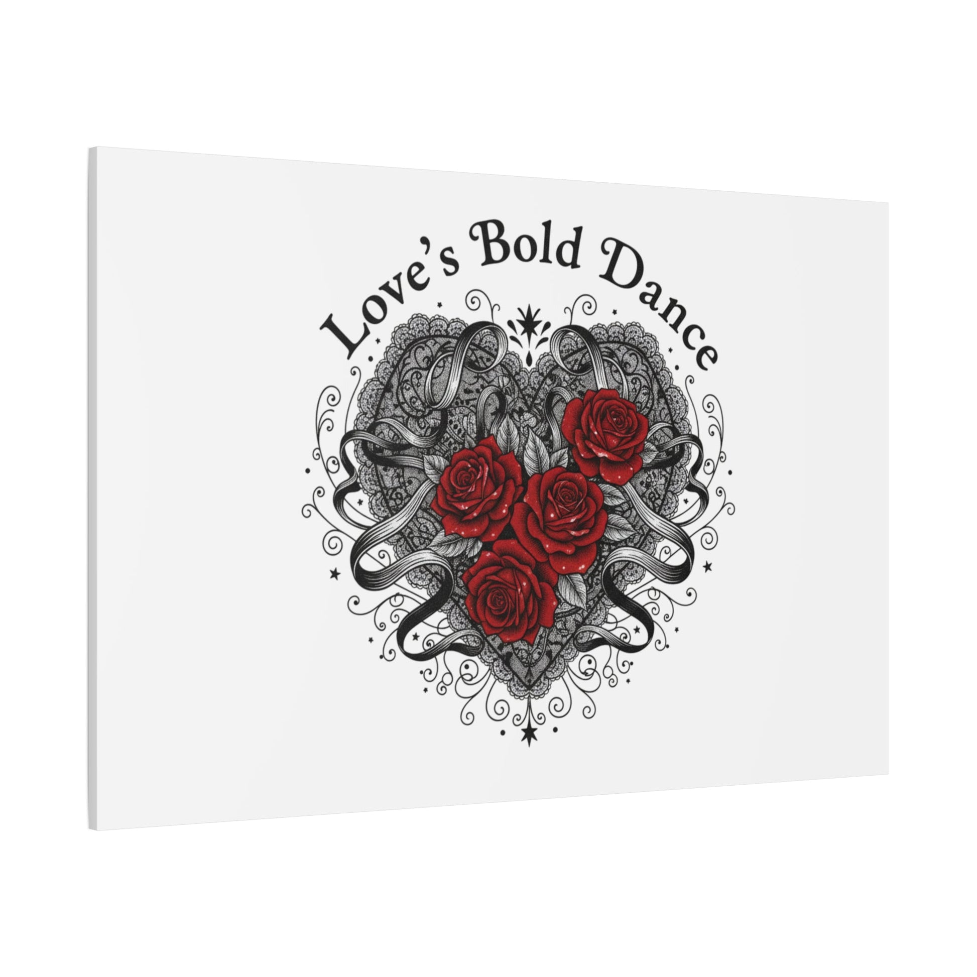 Gothic Romance Heart Roses Canvas | Nu Romantic 80s Nostalgia, Valentine Punk - AKYCO
