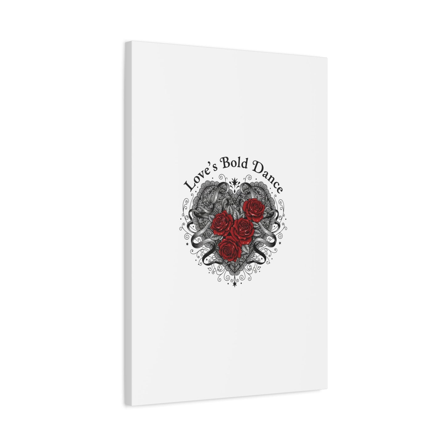 Gothic Romance Heart Roses Canvas | Nu Romantic 80s Nostalgia, Valentine Punk - AKYCO