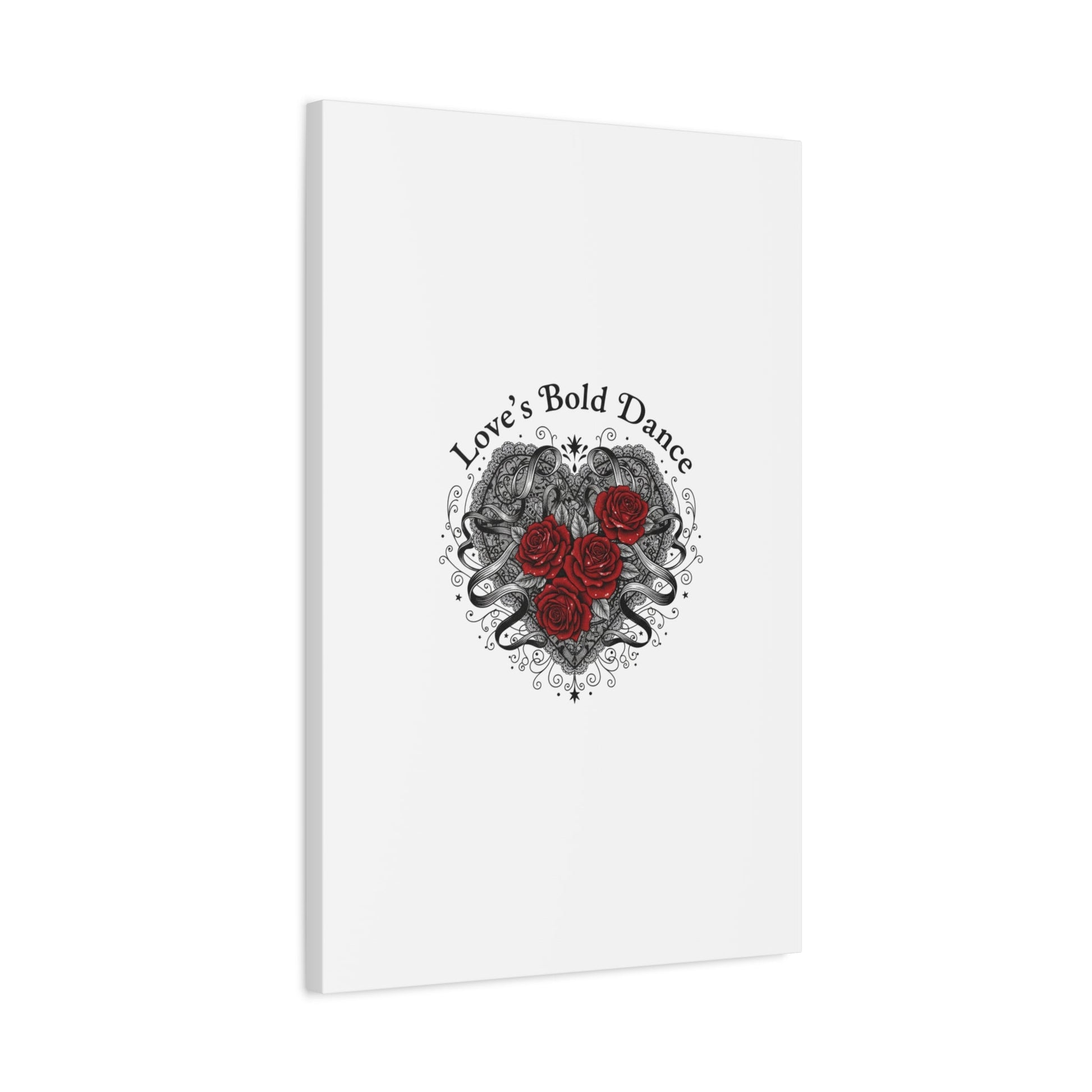 Gothic Romance Heart Roses Canvas | Nu Romantic 80s Nostalgia, Valentine Punk - AKYCO