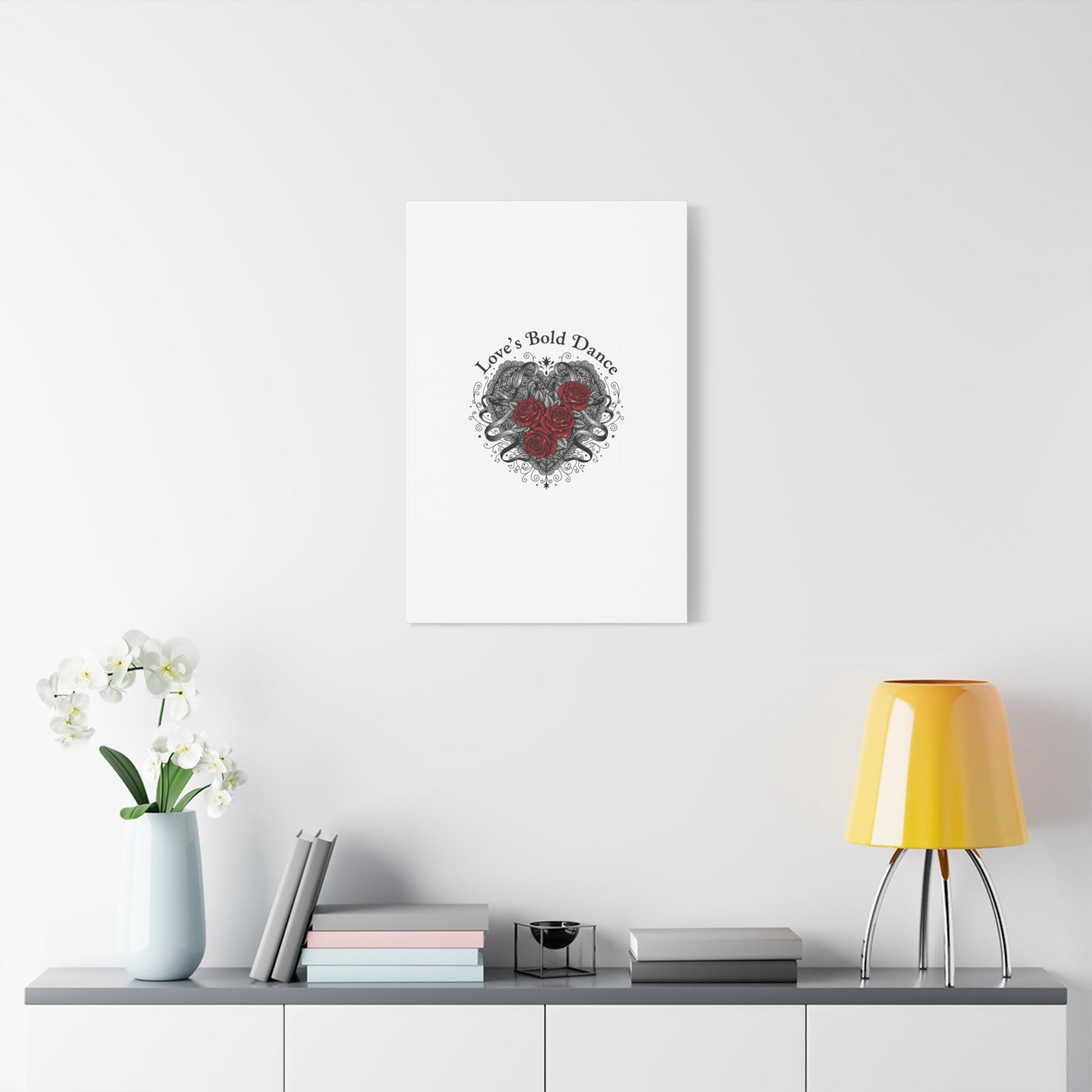 Gothic Romance Heart Roses Canvas | Nu Romantic 80s Nostalgia, Valentine Punk - AKYCO