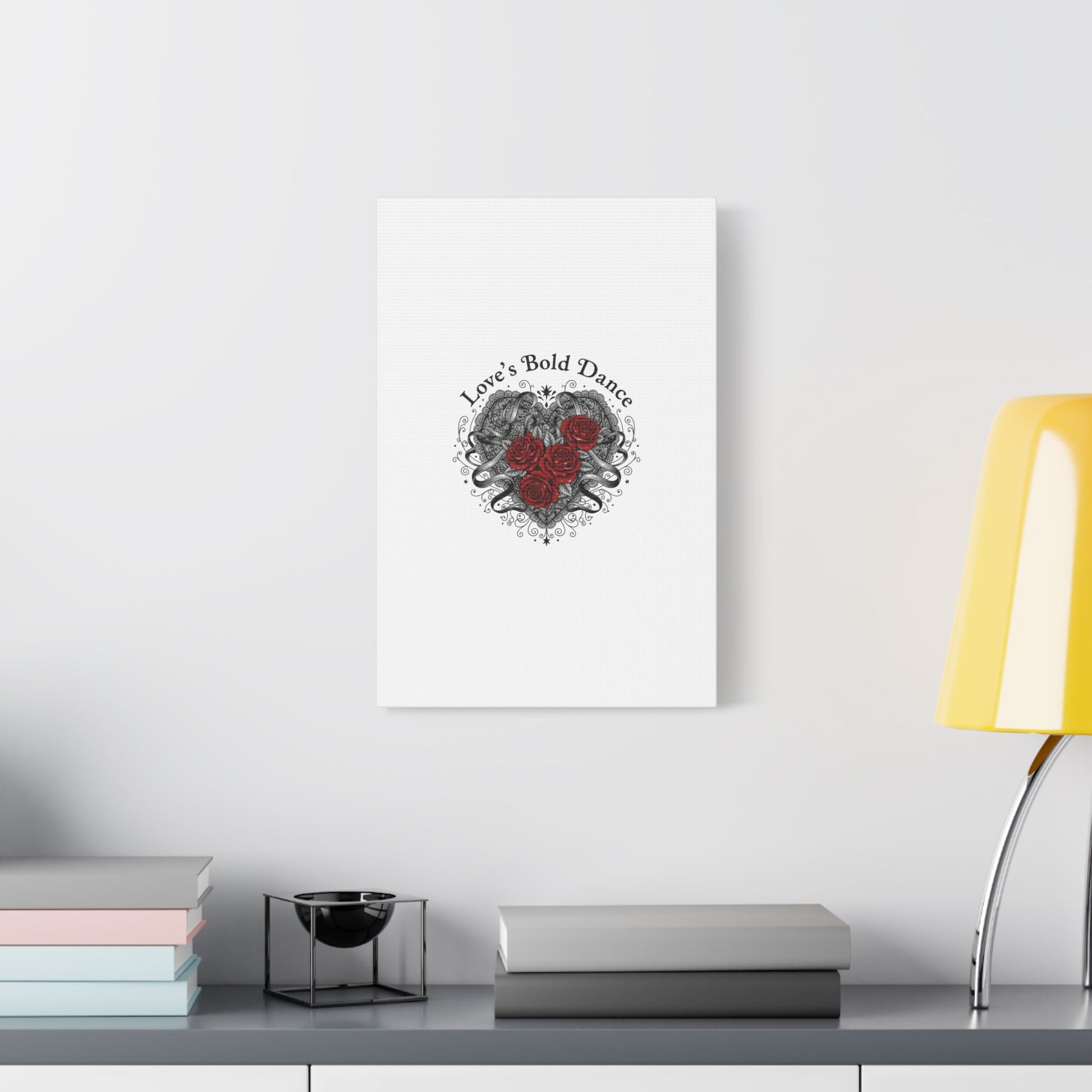 Gothic Romance Heart Roses Canvas | Nu Romantic 80s Nostalgia, Valentine Punk - AKYCO