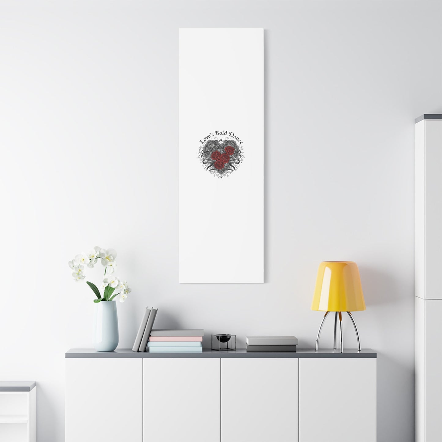 Gothic Romance Heart Roses Canvas | Nu Romantic 80s Nostalgia, Valentine Punk - AKYCO